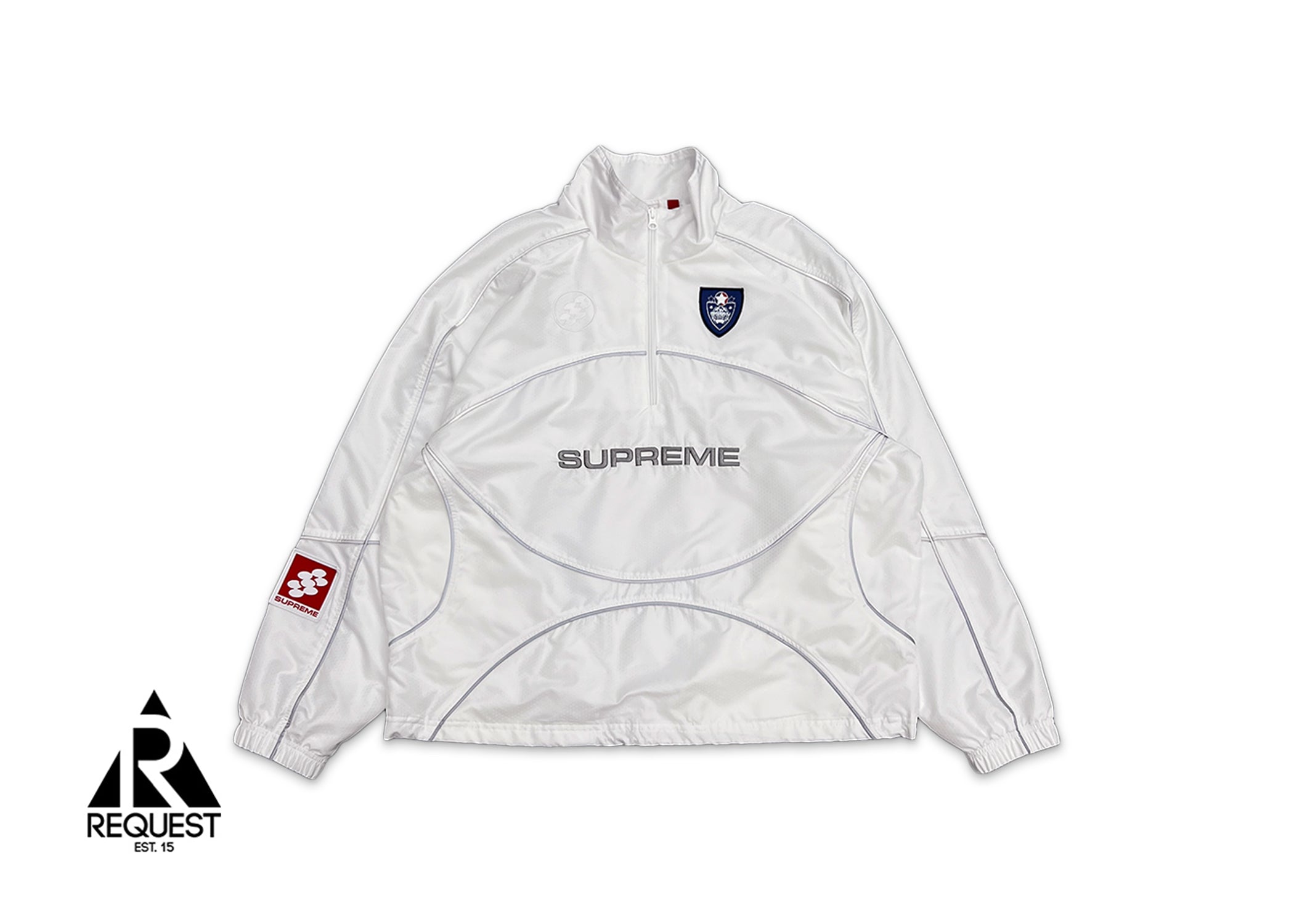 Supreme, Reflective Piping Pullover "White"