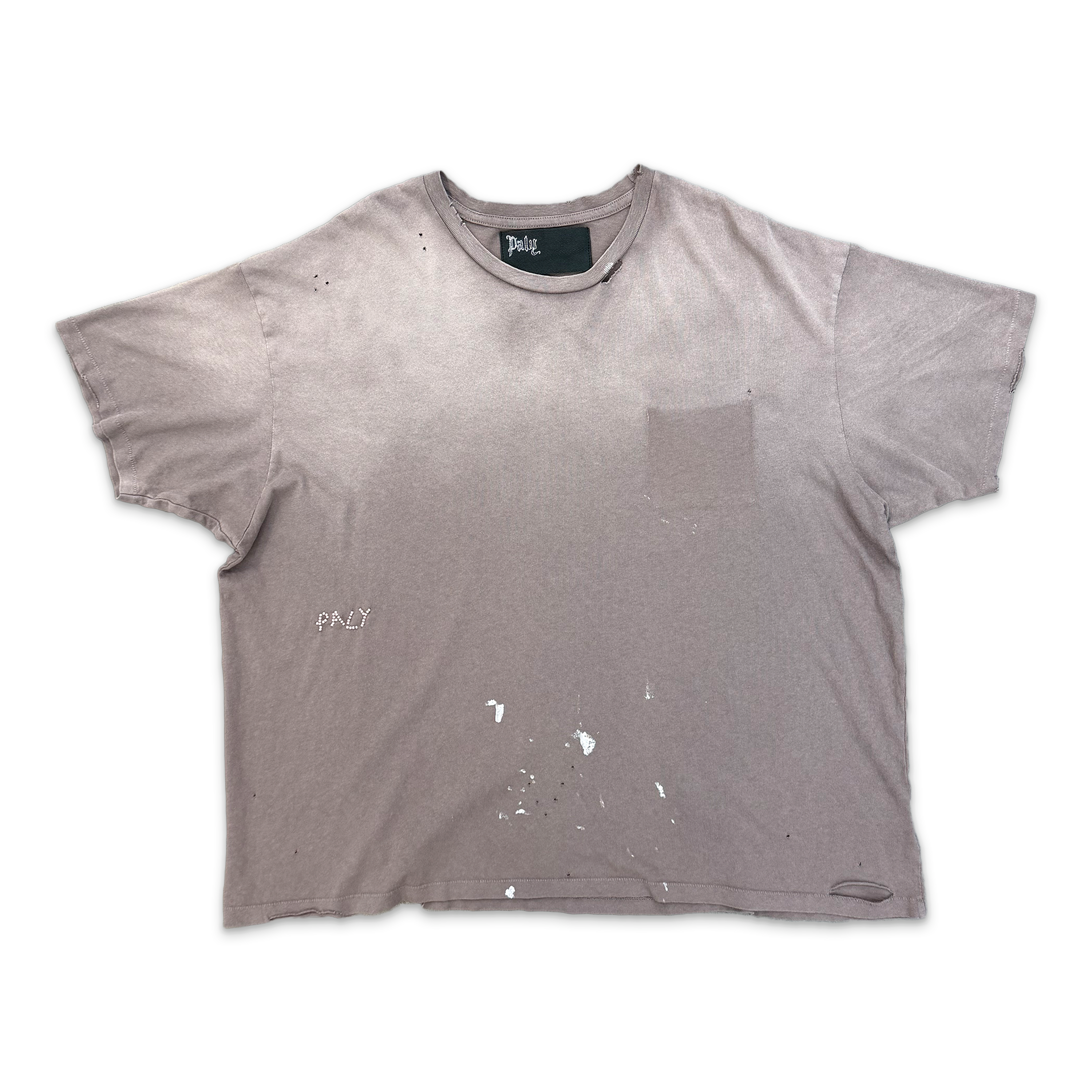 Paly Hollywood, Beaded Tee "Faded Brown"