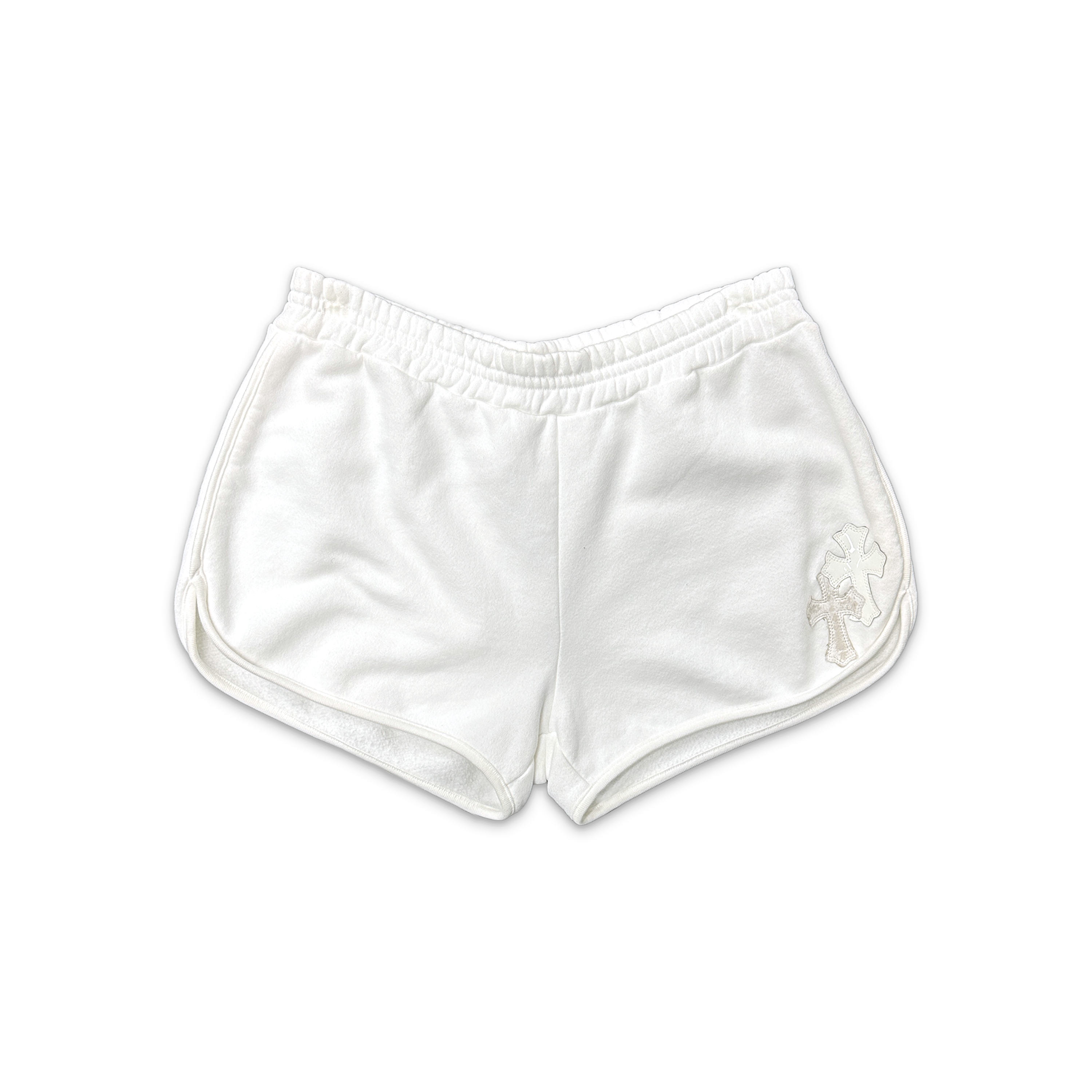 Chrome Hearts, Two-Cross Paper-Jam Dolphin Womens Booty Shorts "White"