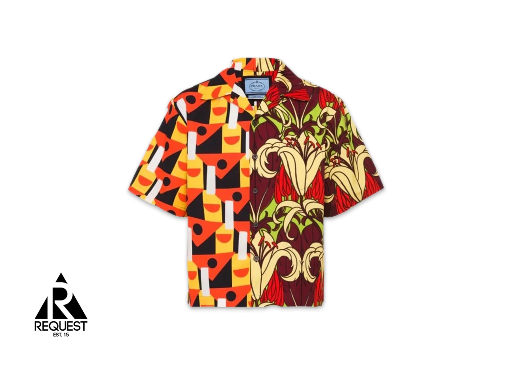 Prada, Double Match Bowling Shirt "Lily/Triangles"