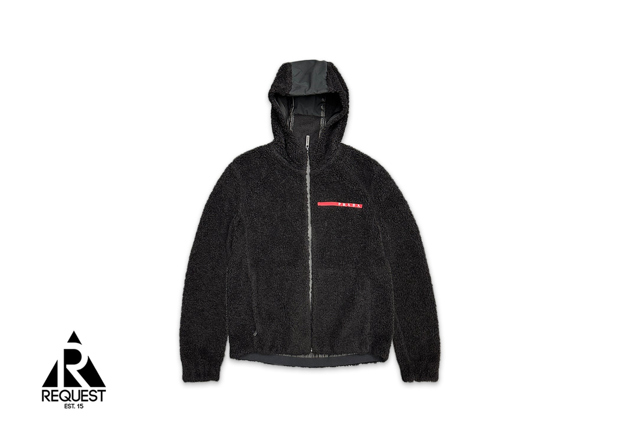 Prada, Prada Oversized Hooded Fleece Jacket “Black”
