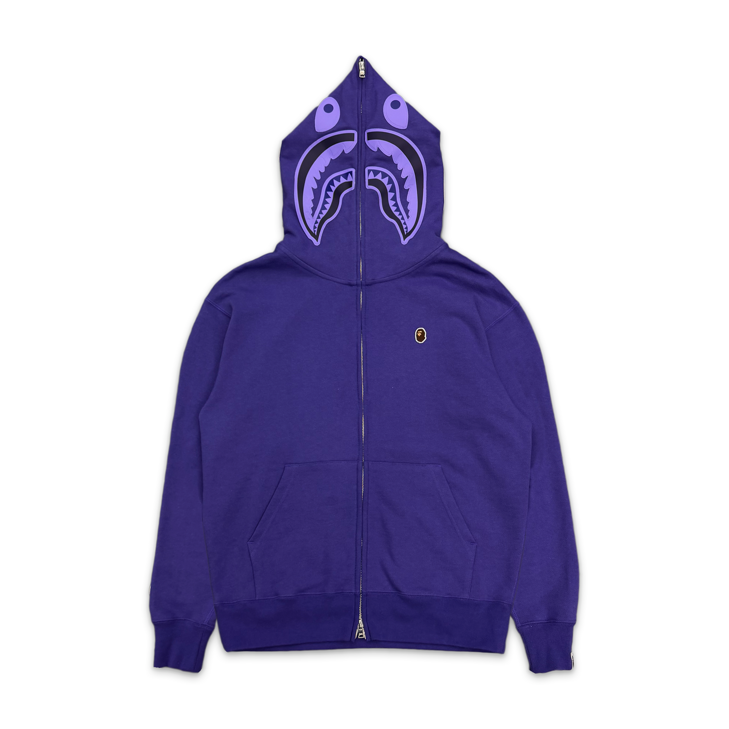 A Bathing Ape (BAPE), BAPE Ape Head One Point Shark Hoodie "Purple"