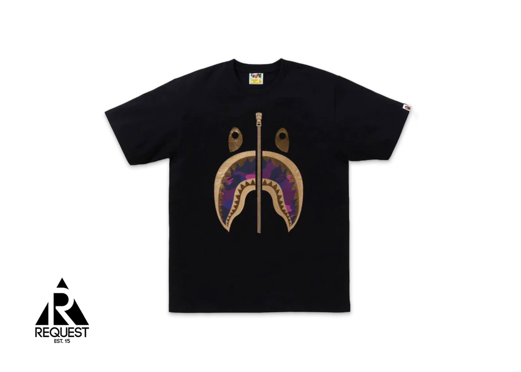 A Bathing Ape BAPE Shark Tee (SS24) "Black/Purple"
