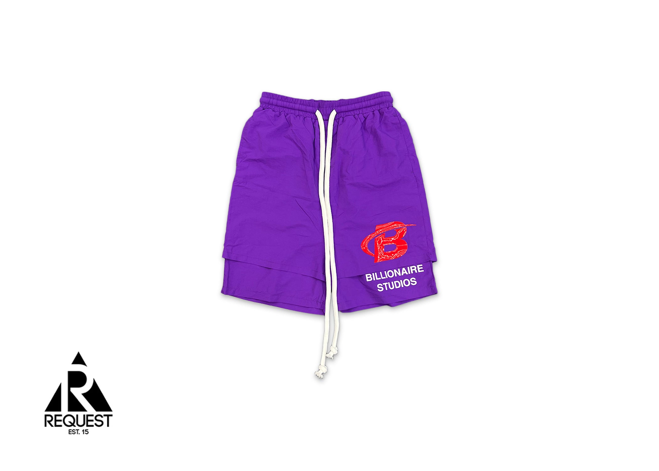 Billionaire Studios, B-Net Double Layer Nylon Shorts "Purple/Red"