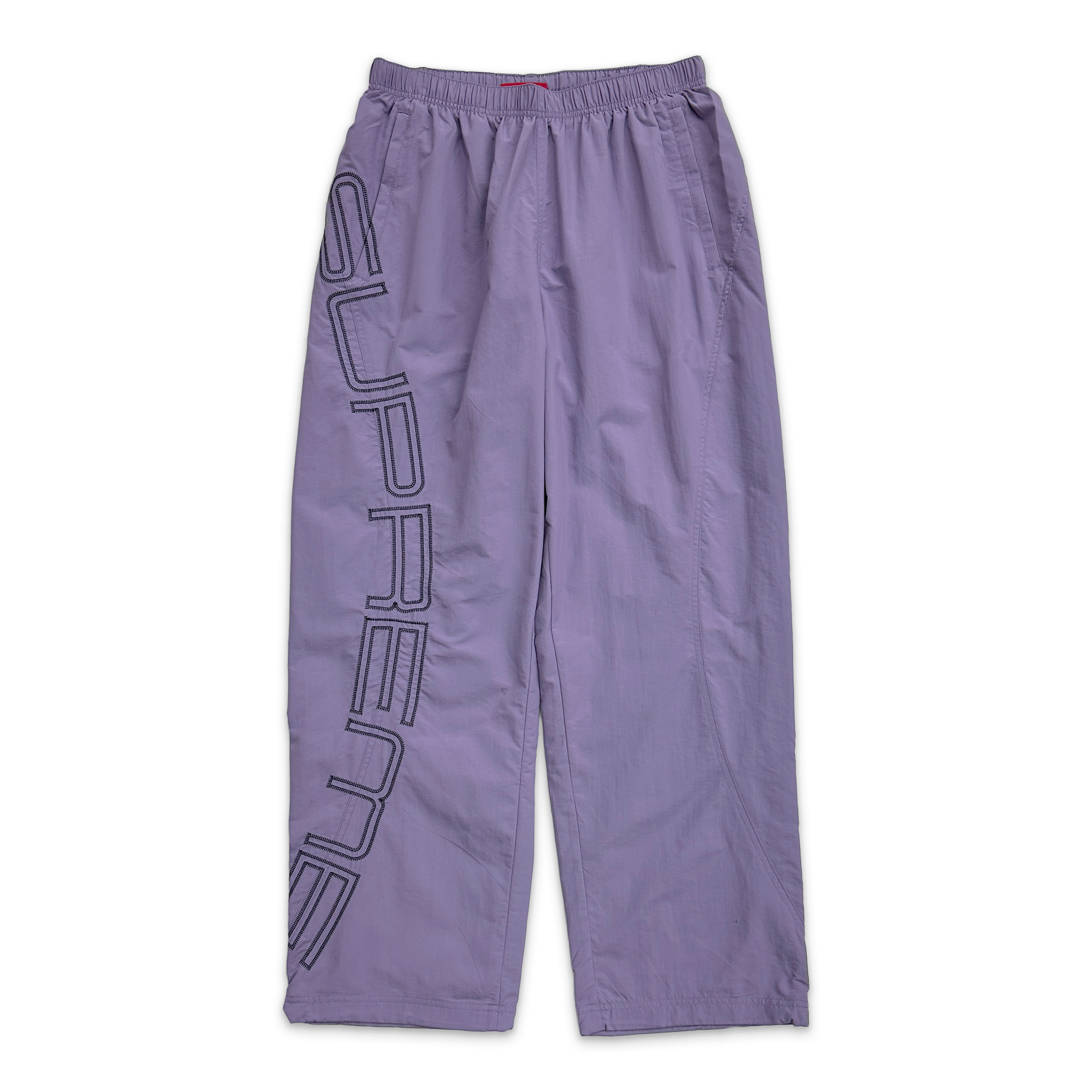 Supreme, Embroidered Spellout Track Pants "Dusty Purple"