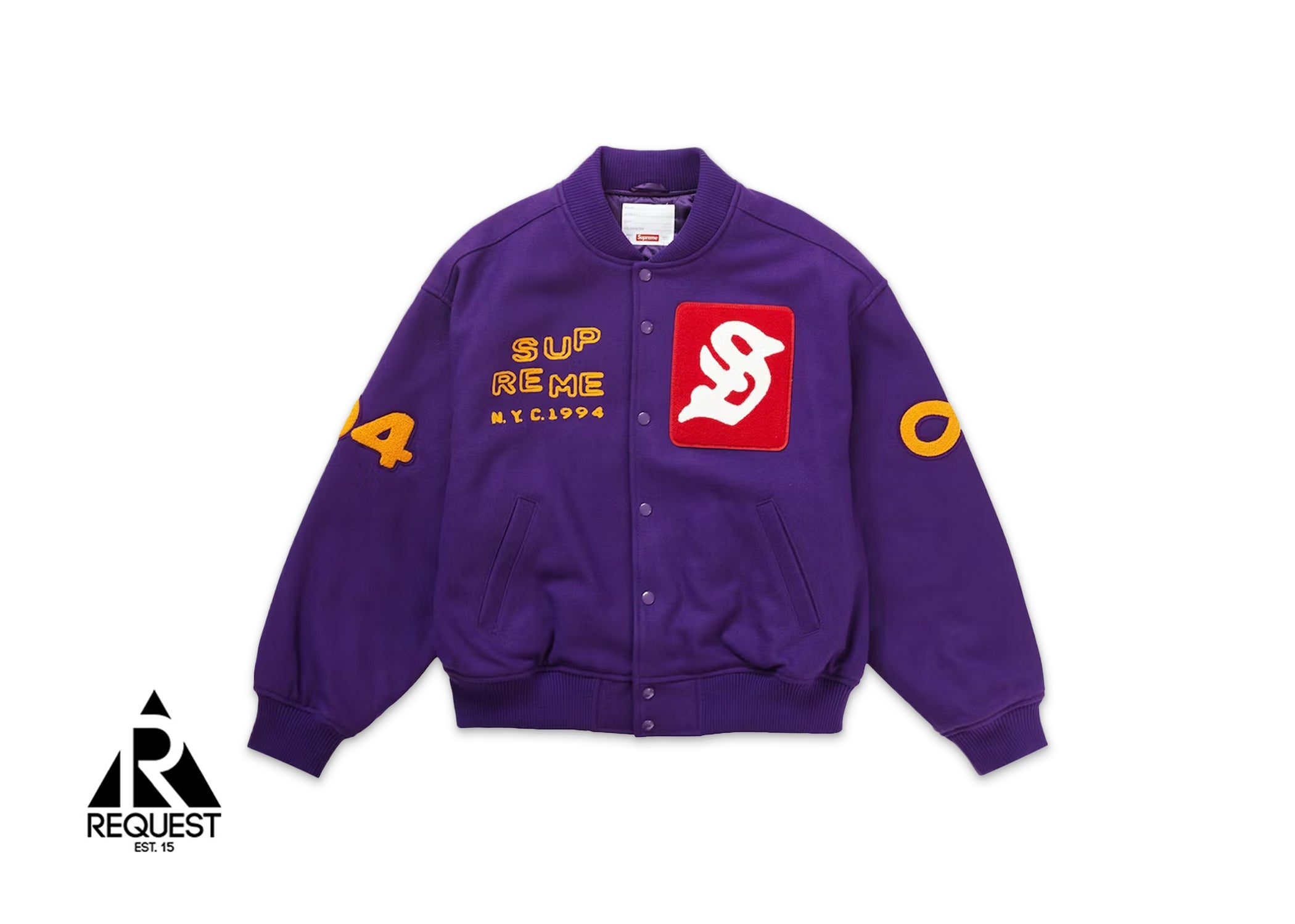 Supreme Tourist Varsity Jacket Purple L-
