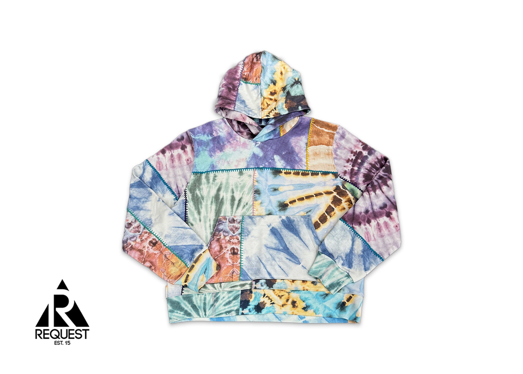 Amiri, Oversized Patchwork Hoodie "Tie Dye"