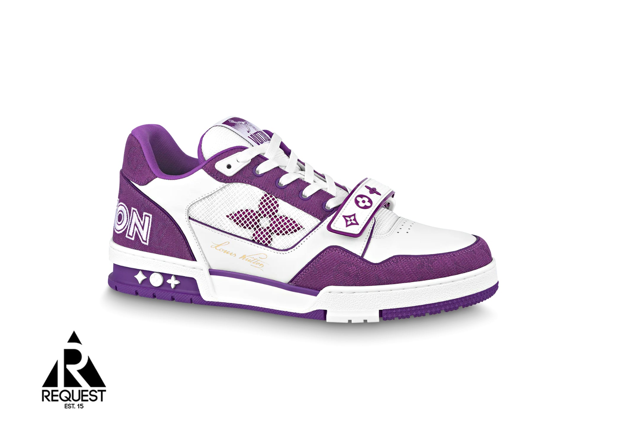 Louis Vuitton Purple Denim Monogram Low Top Sneakers