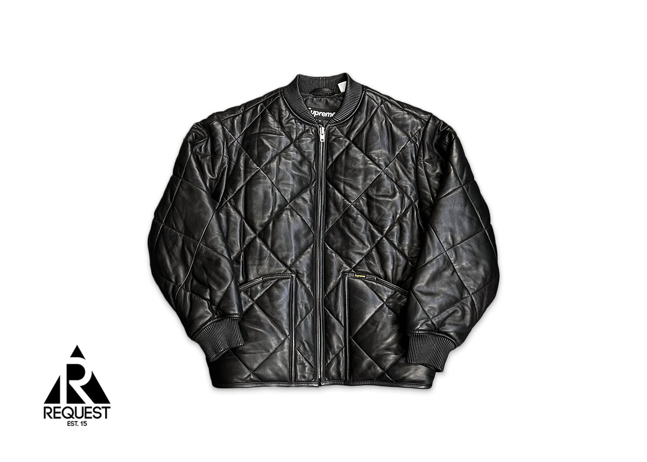 Supreme, Quilted Leather Work Jacket "Black"