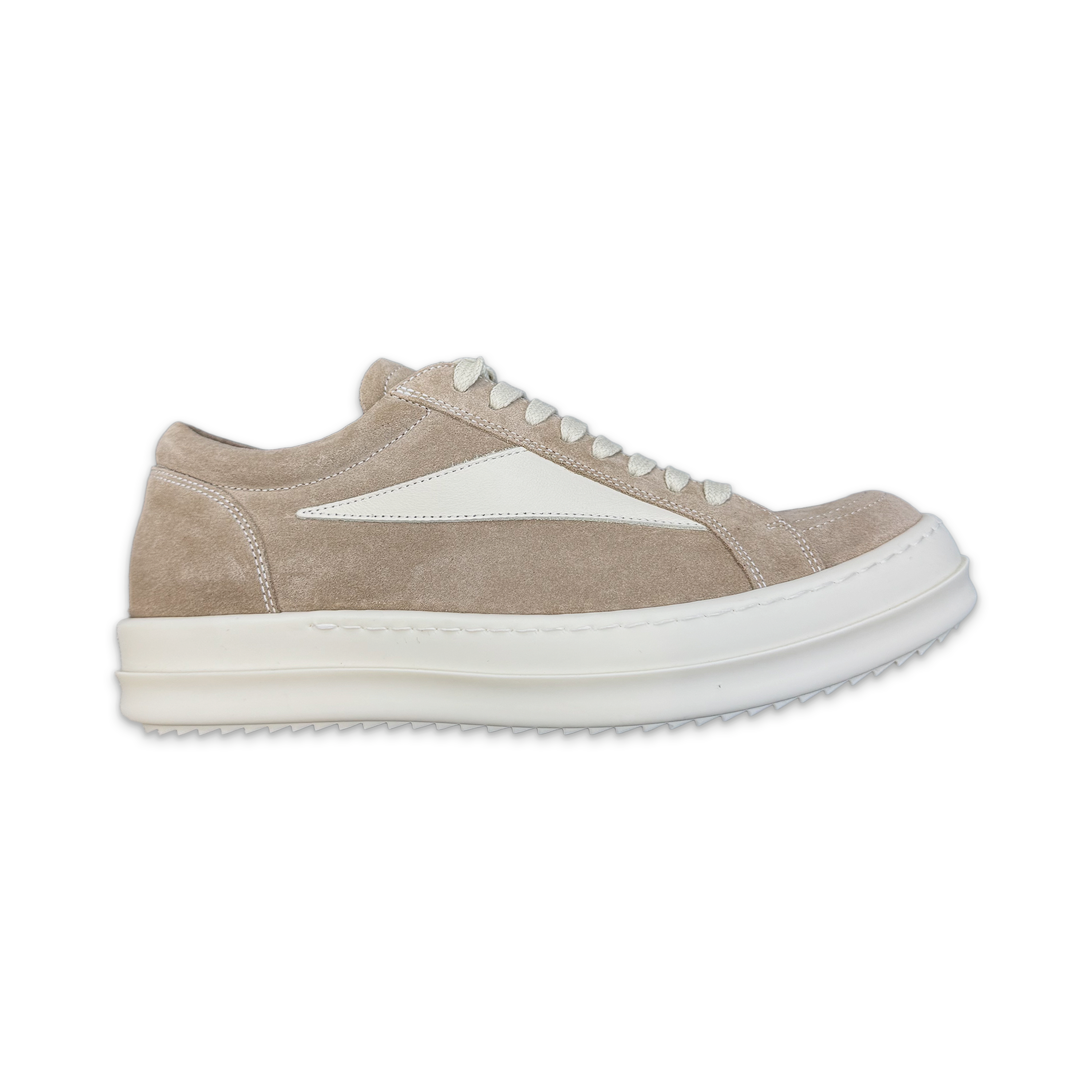 Rick Owens, Hollywood Suede Vintage Sneaks "Flesh Milk" (W)