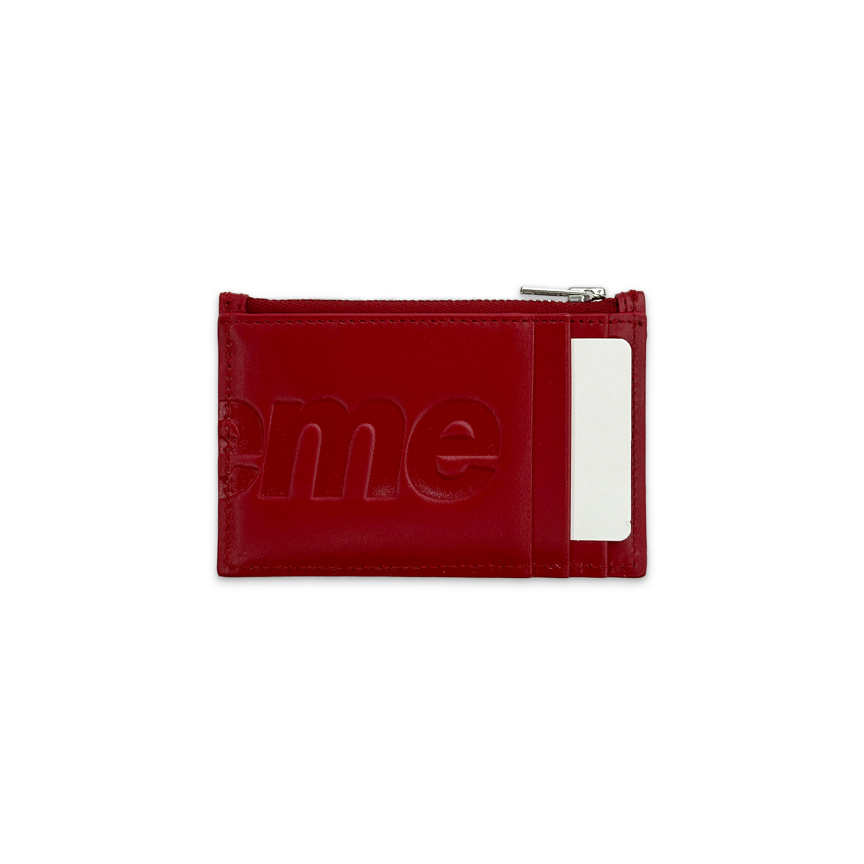 Leather Zip Card Holder "Red" (FW25)