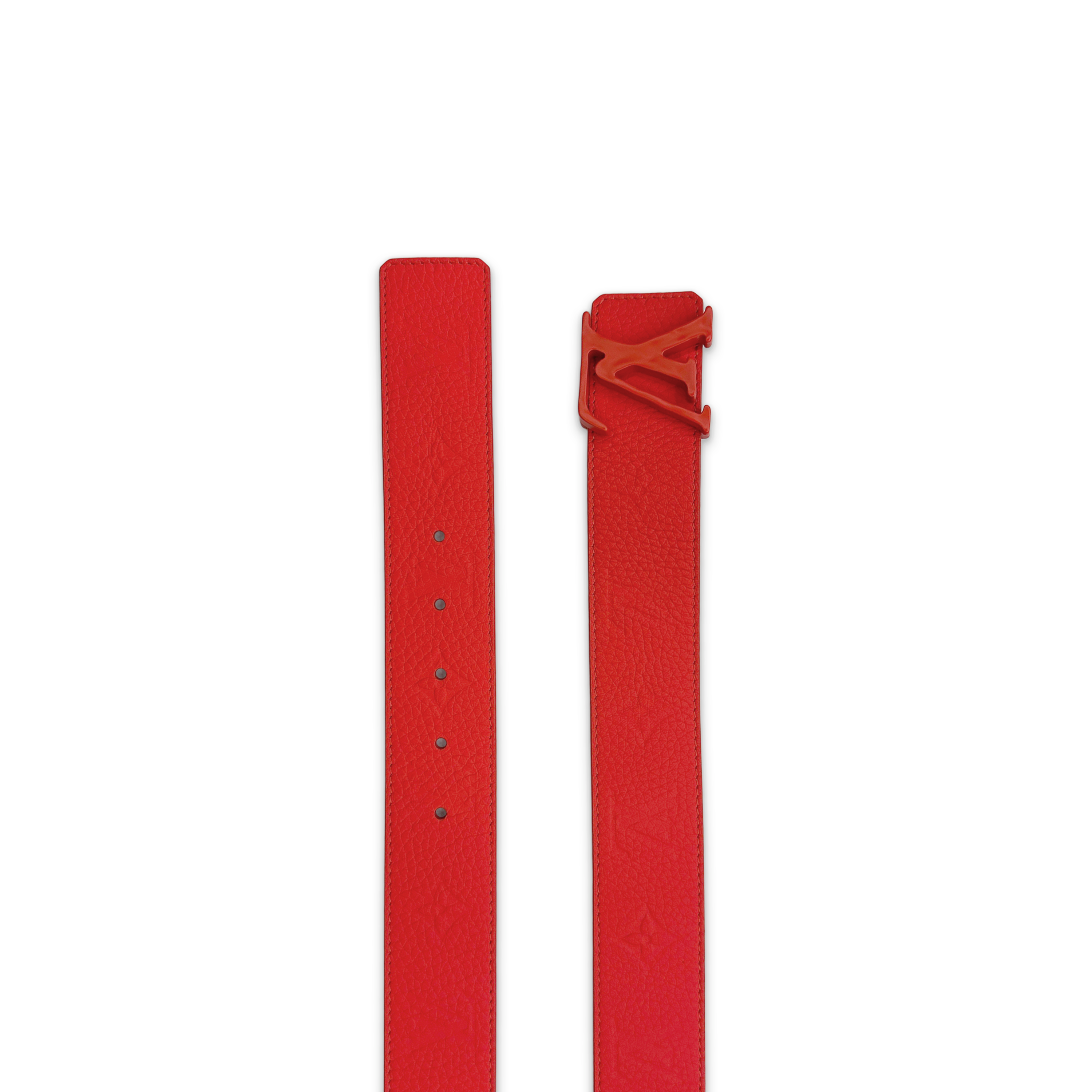 Louis Vuitton, Initials Leather Reversible Belt "Red"