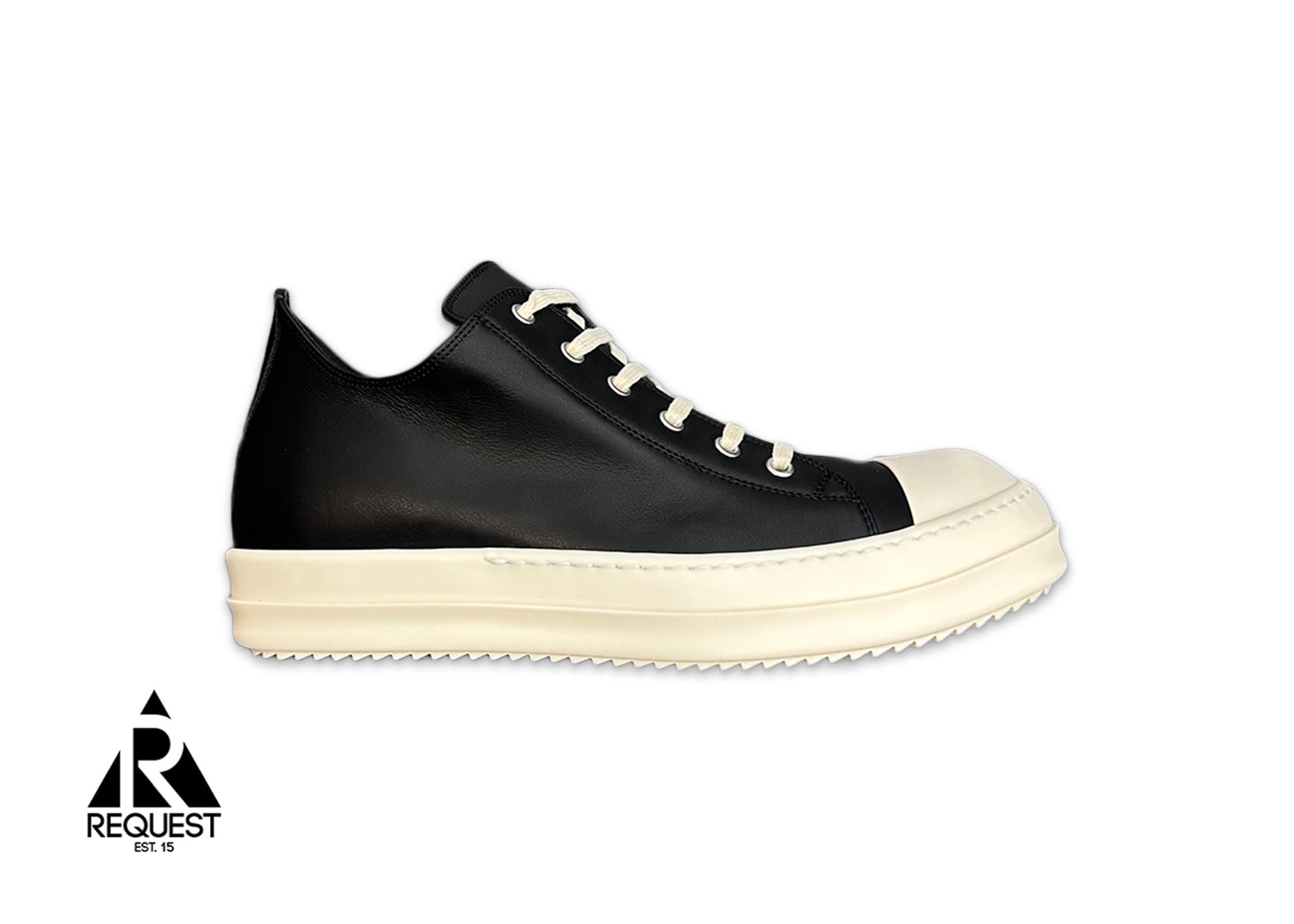 Rick Owens, Porterville Ramones Leather Low "Black Milk"