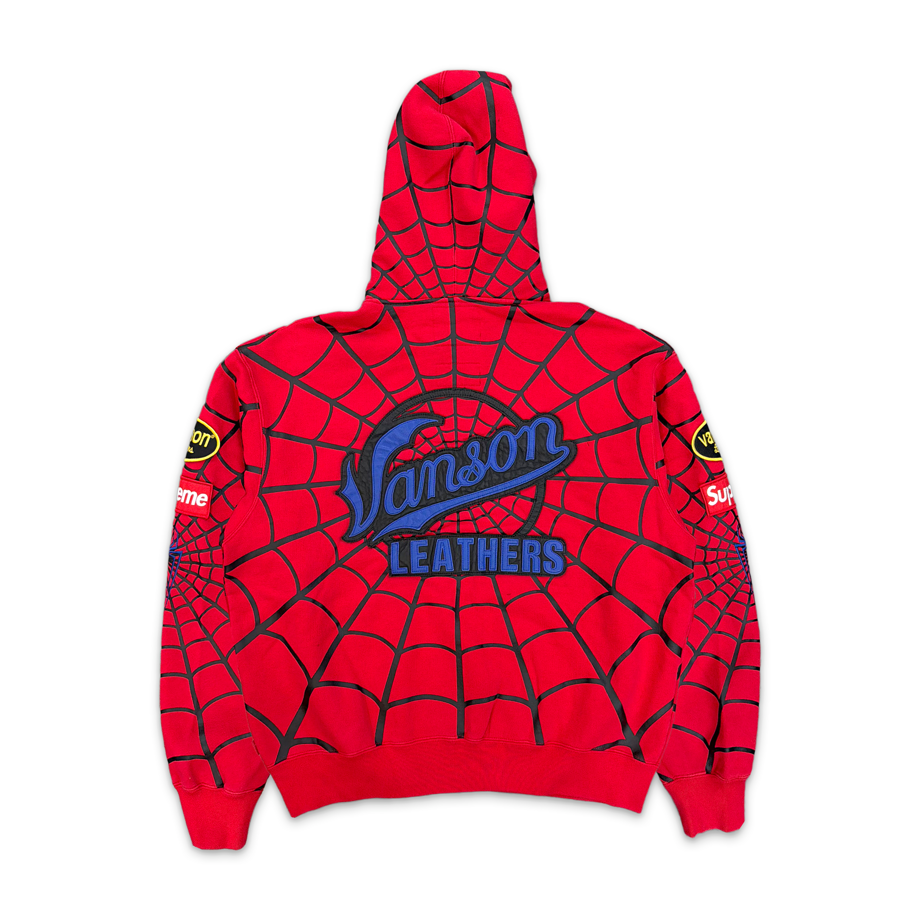 Vanson Leathers Spider-Man Zip Up Hooded Sweatshirt "Red" (SS26)