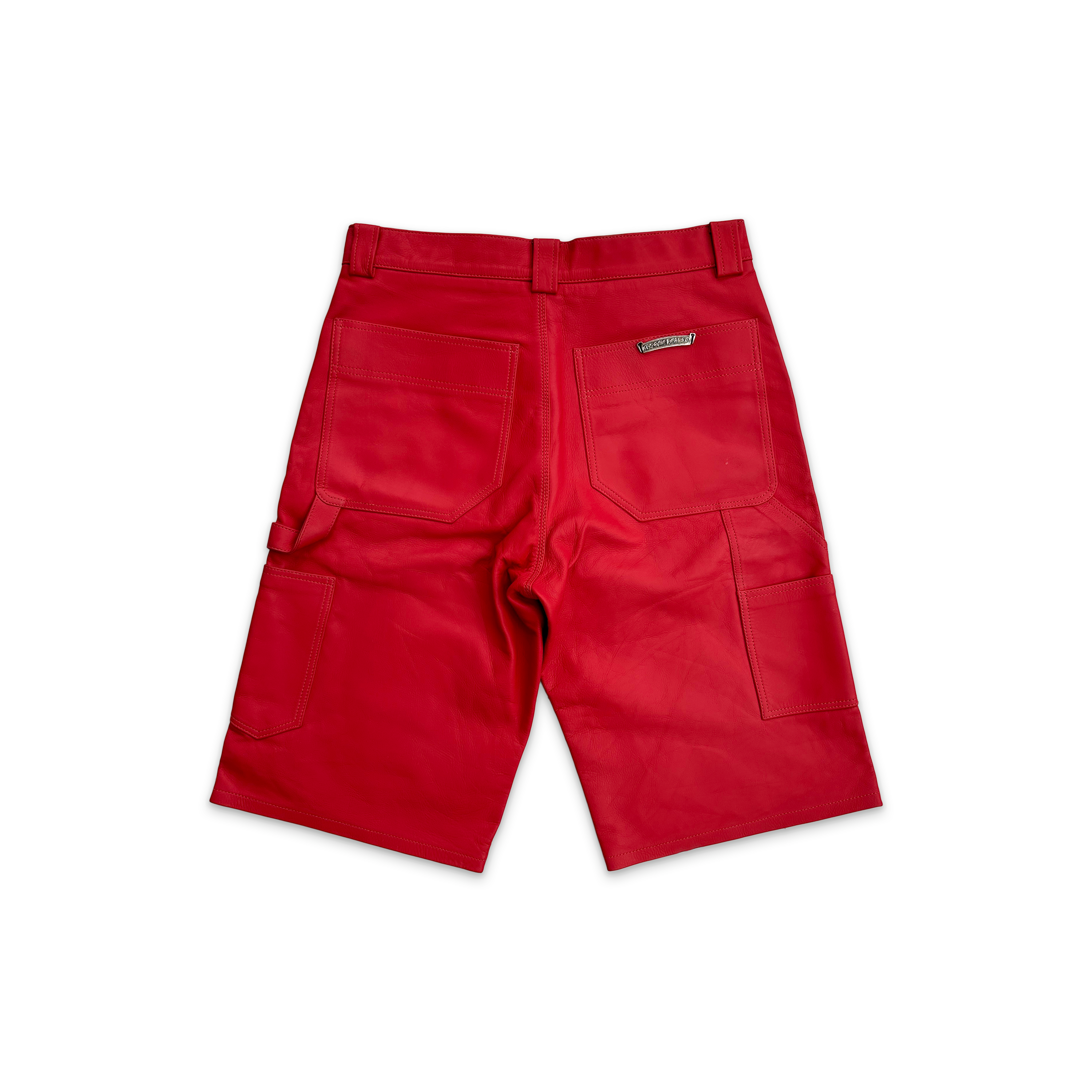Chrome Hearts, Leather Carpenter Shorts "Red"
