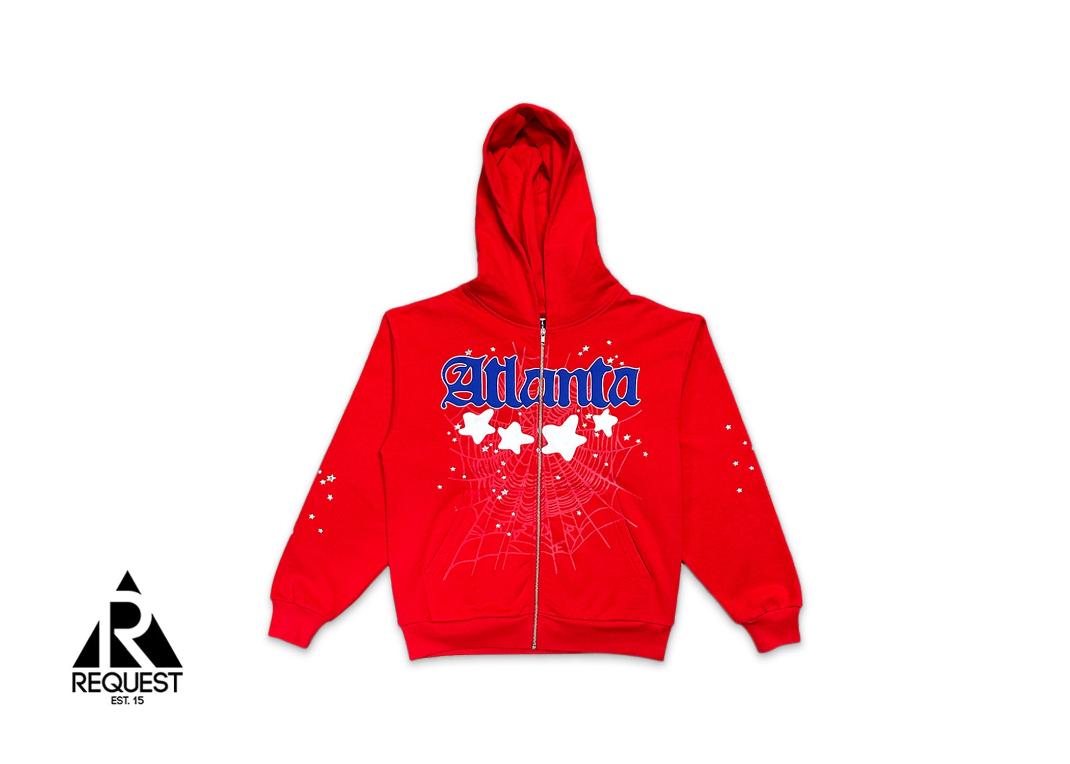 Sp5der, Atlanta Zip Up Hoodie "Red"
