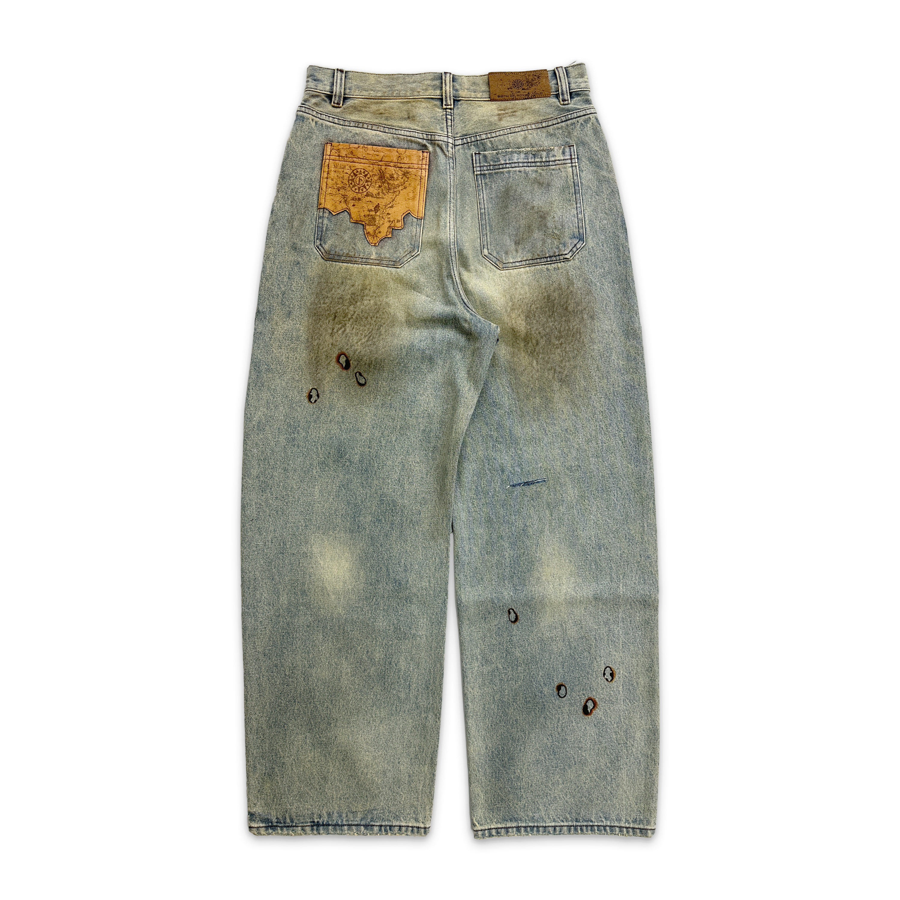 Birth of Royal Child, Brushing Wax Baggy Denim "Clay Indigo"