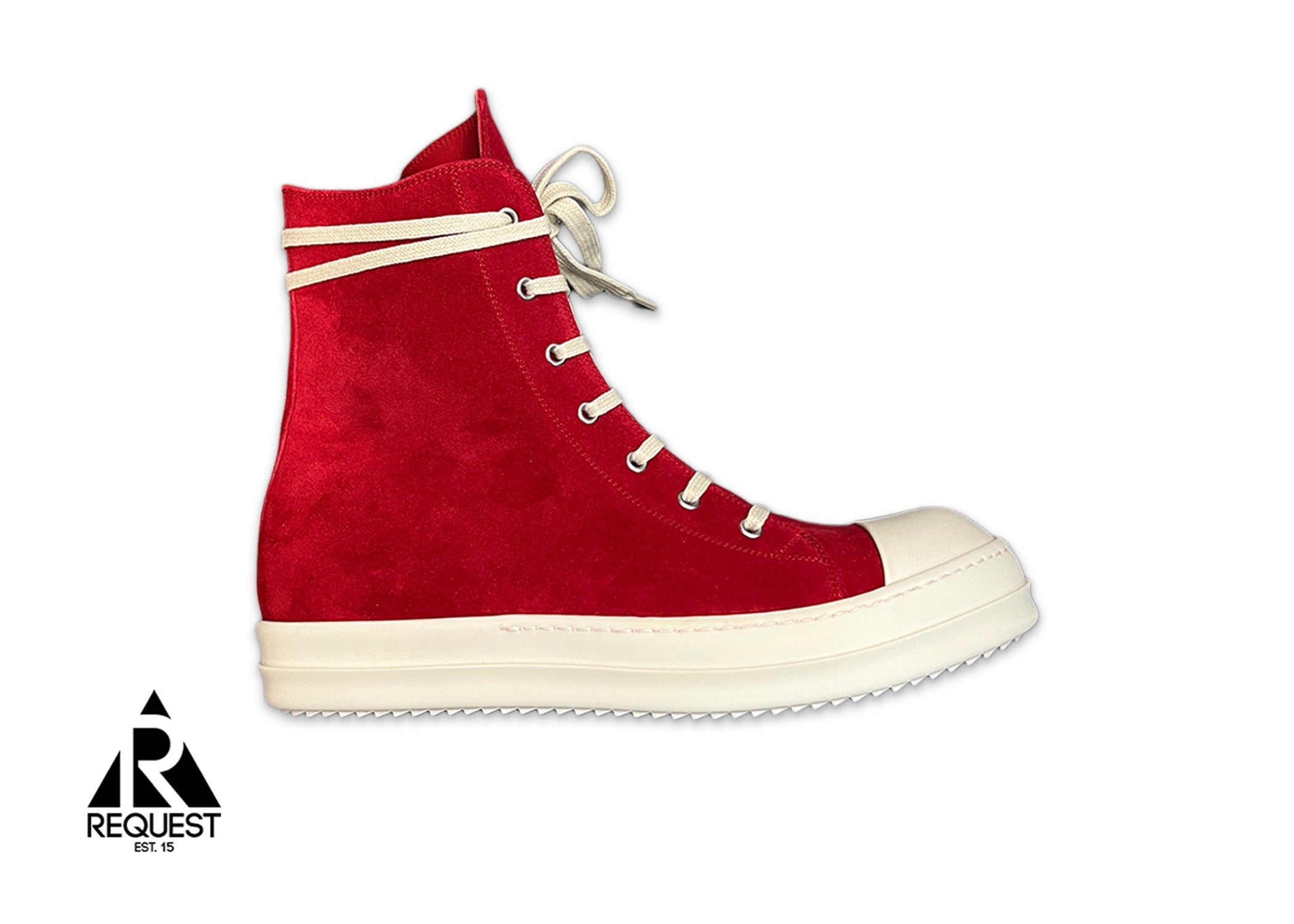 Rick Owens, Porterville Ramones Suede High "Cardinal Red"