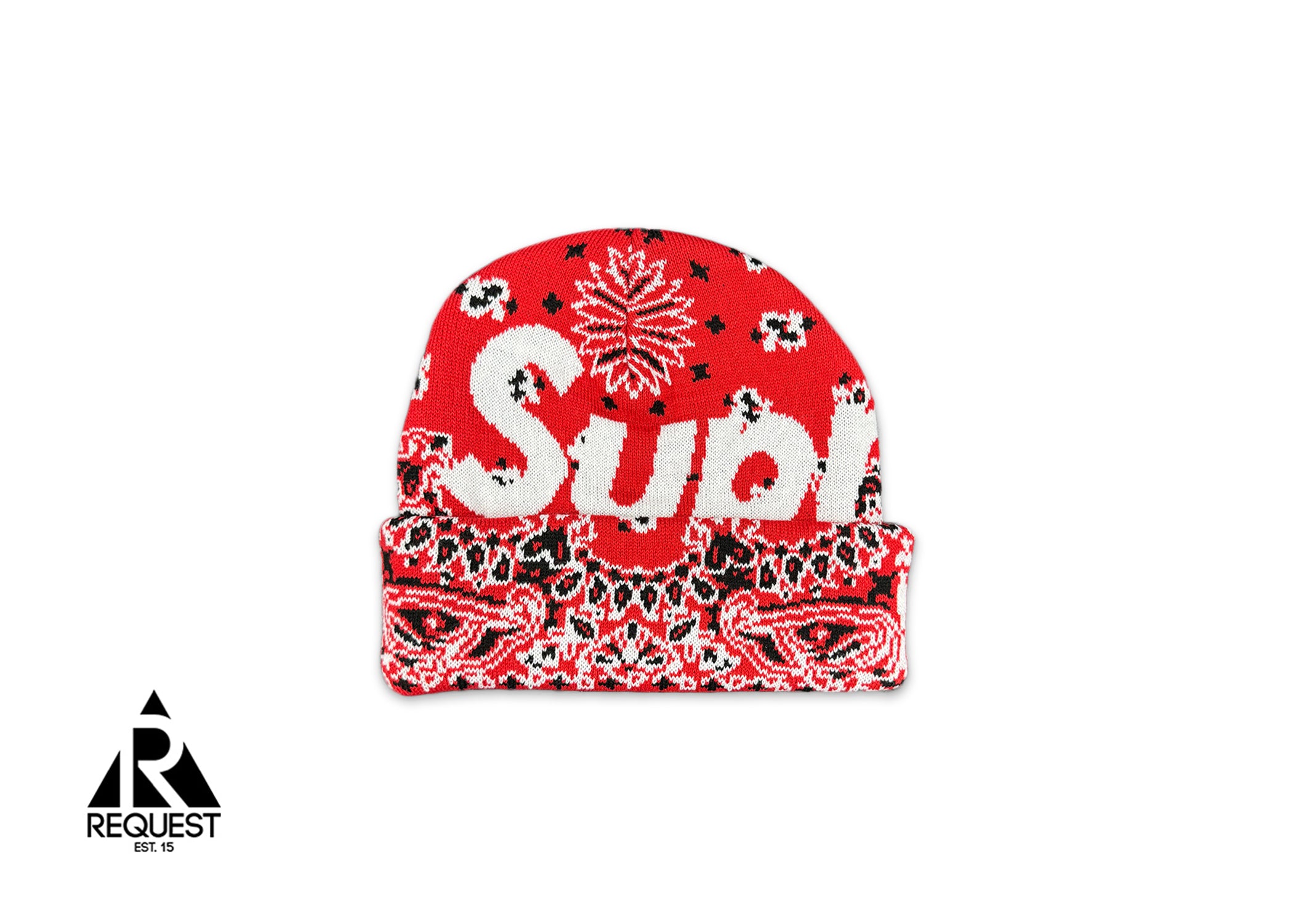Supreme, Bandana Big Logo Beanie FW24 "Red"