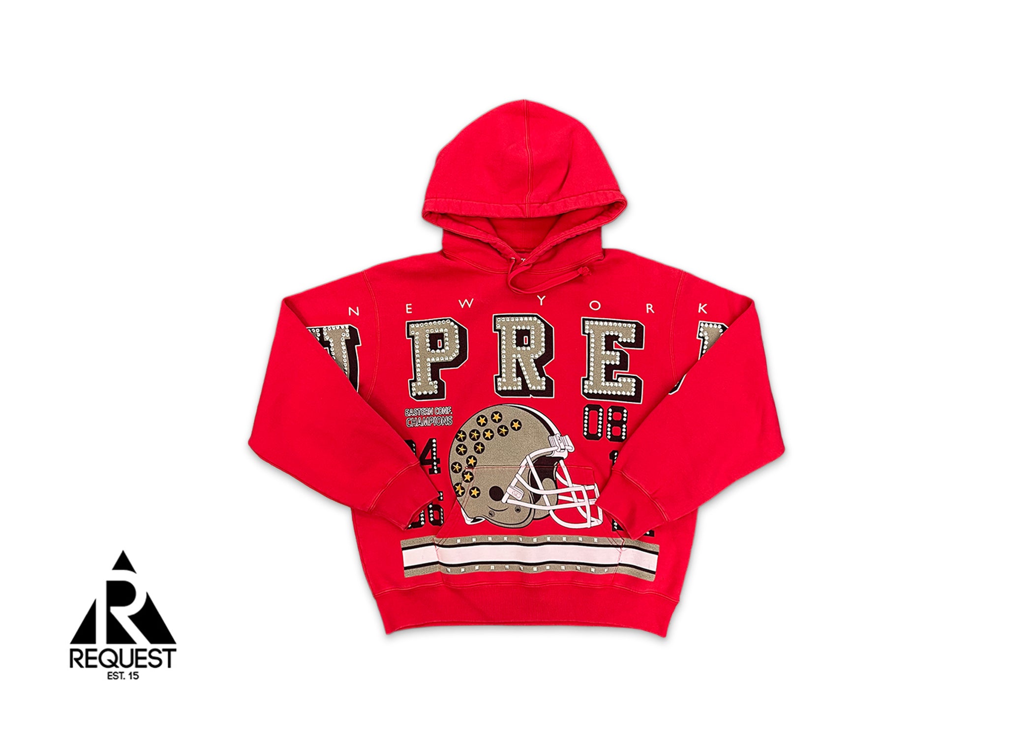 Supreme, Champions Studded Hooded Sweatshirt "Red"