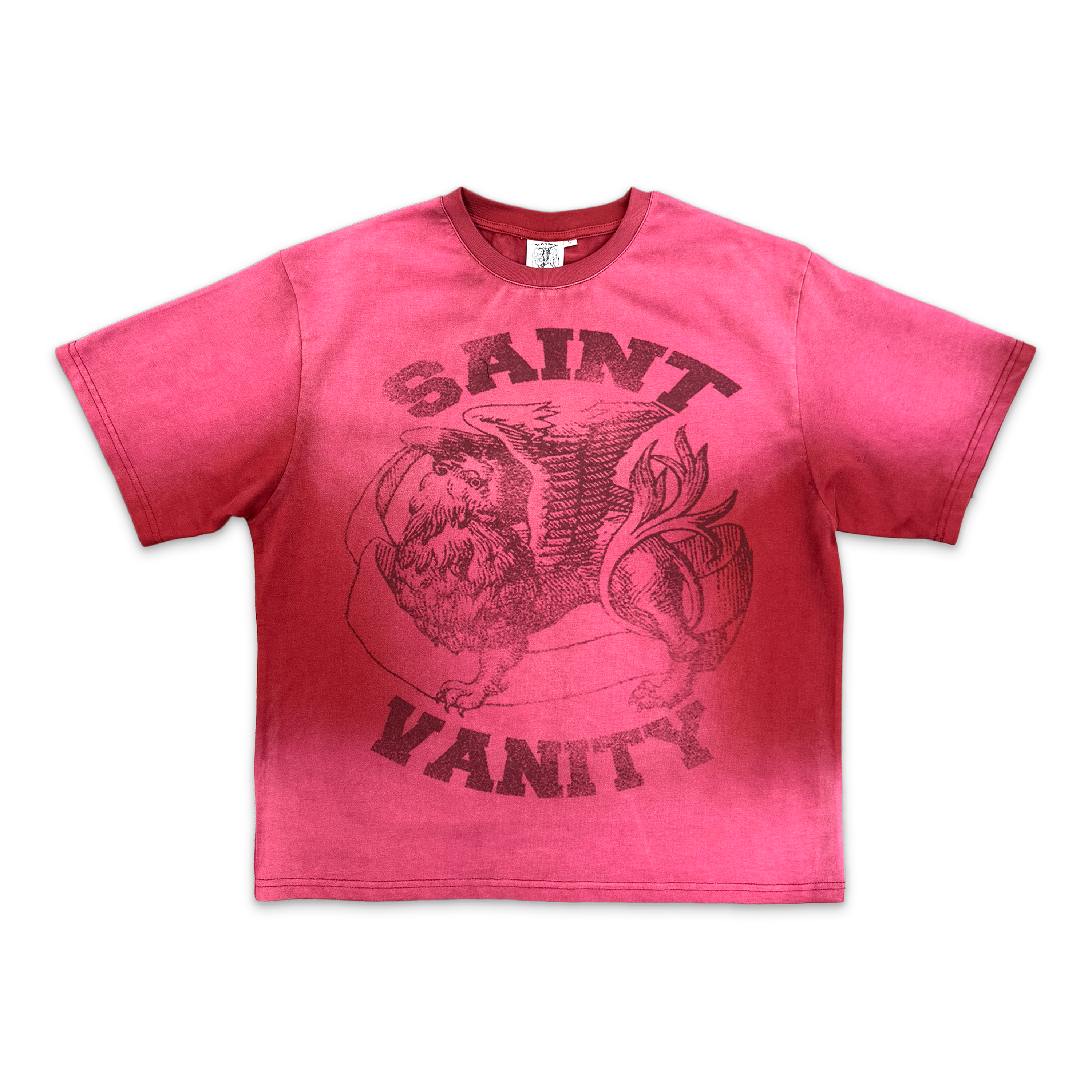 Saint Vanity, Burgundy Logo Tee "Dissolve Red"