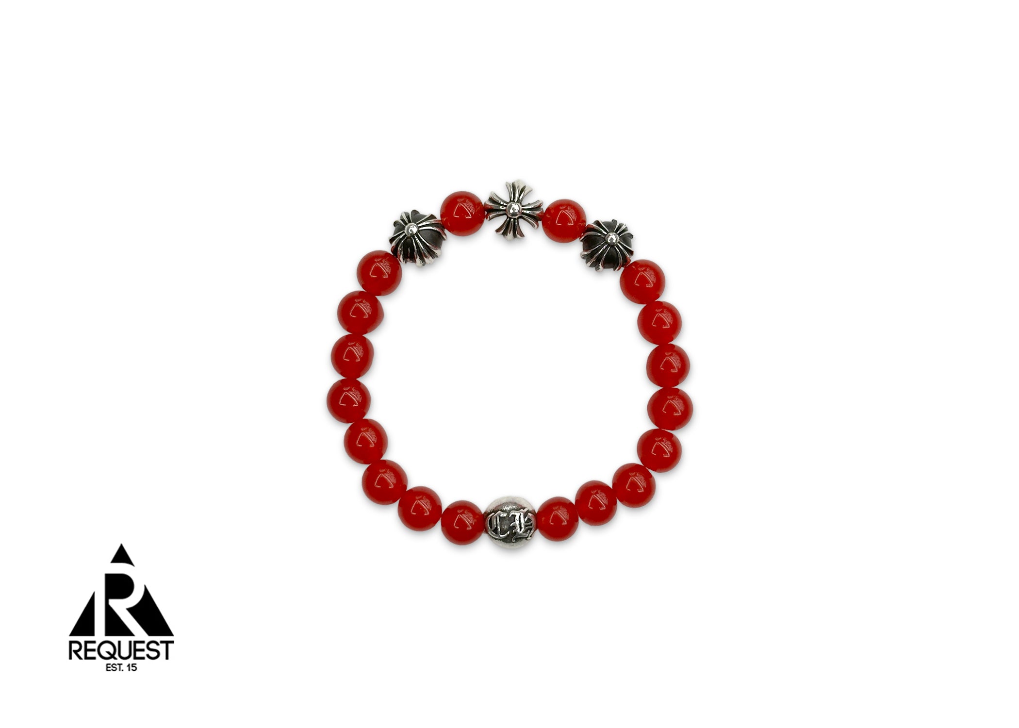Chrome Hearts, Beaded Bracelet "Red"