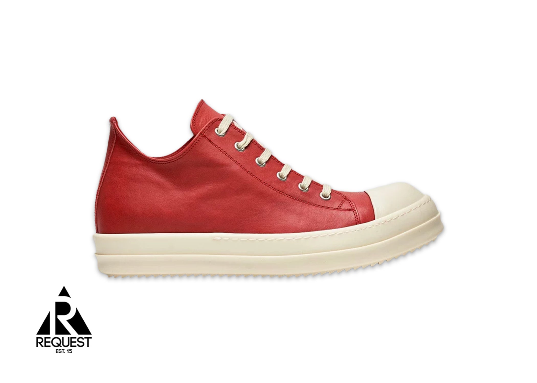 Rick Owens Lido Leather Ramone Low "Cardinal Red"