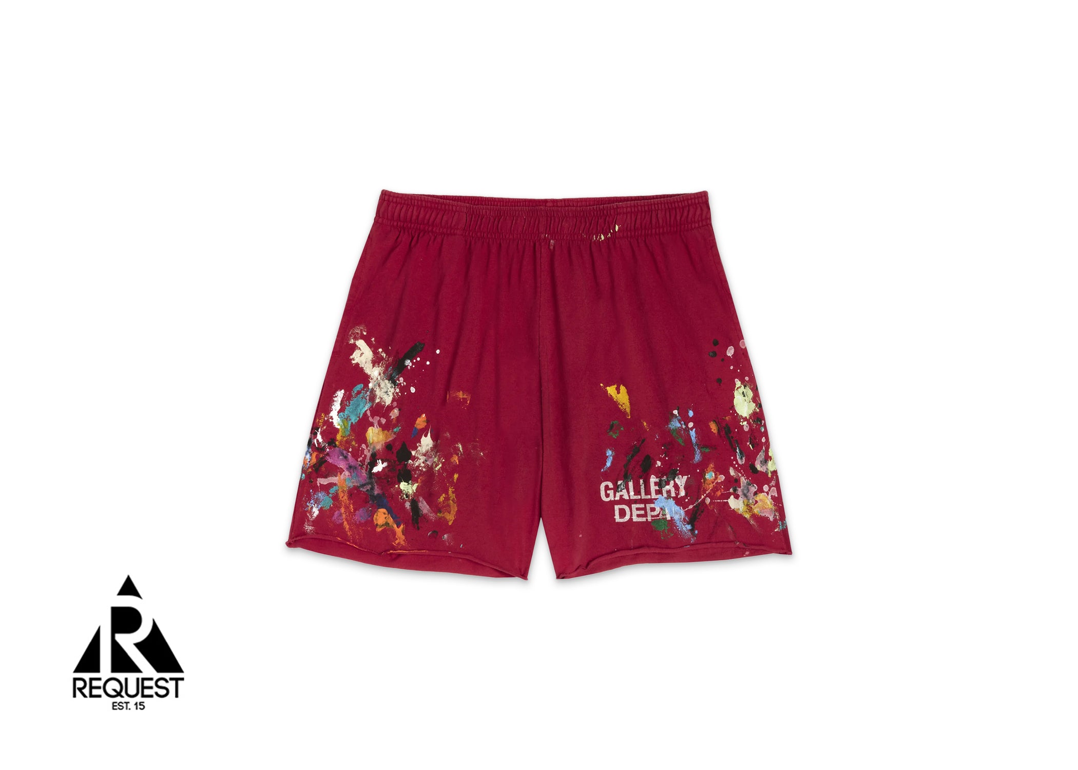 Gallery Dept. Insomnia Paint Splattered Jersey Shorts "Red"