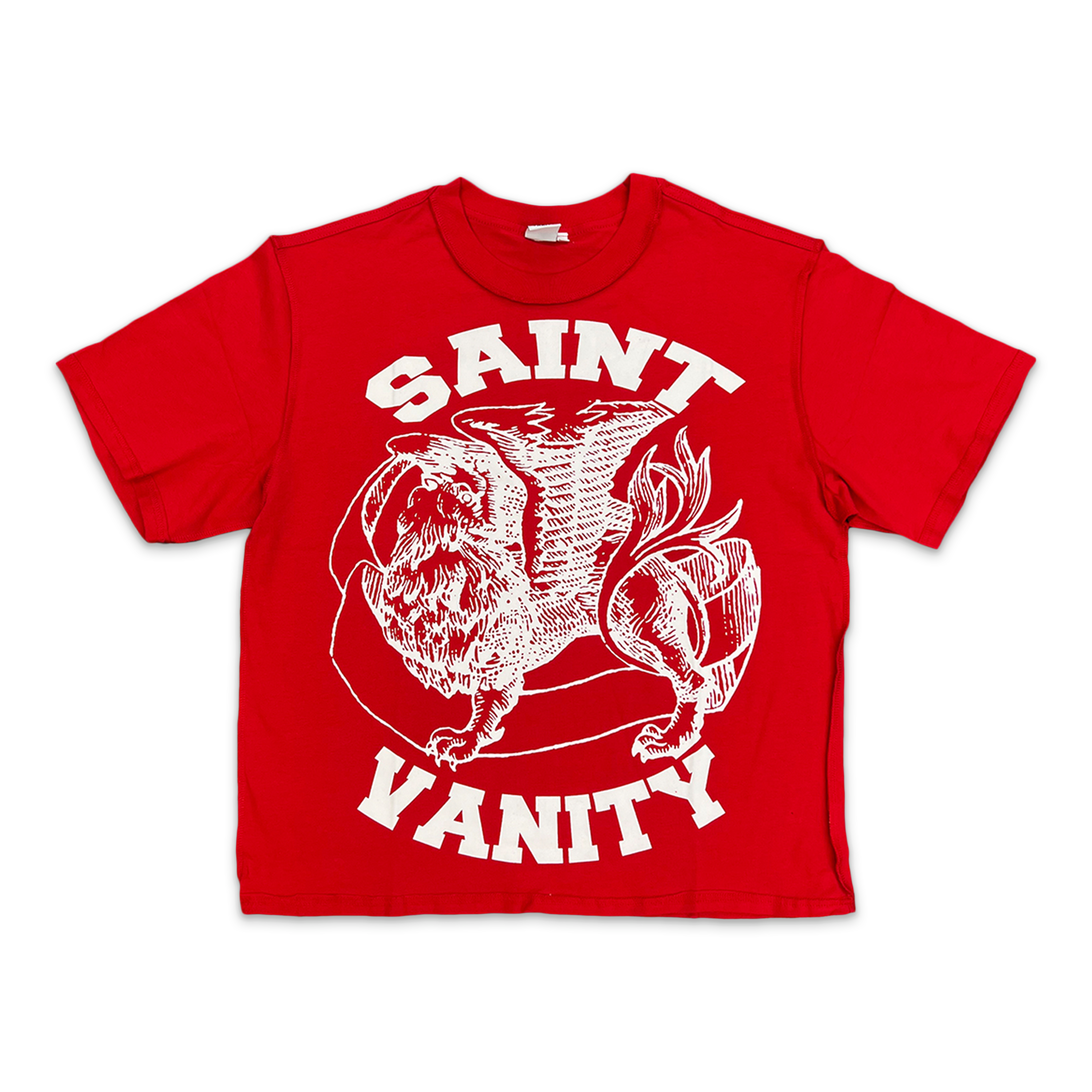 Saint Vanity, White Logo Tee "Red"