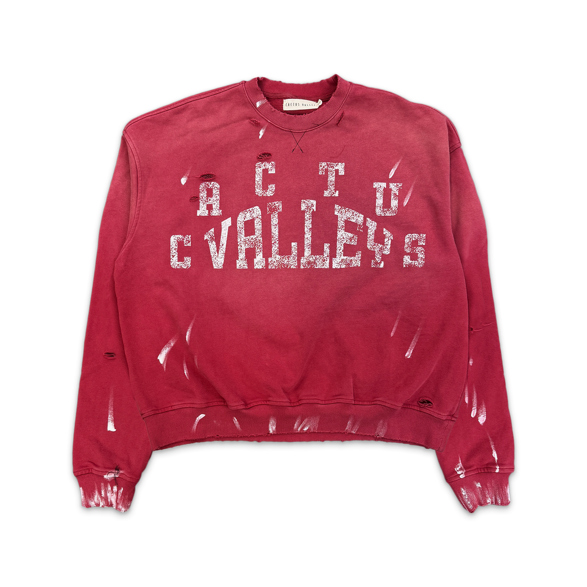 Cactus Valley, CV Paint Splatter Crewneck "Red"