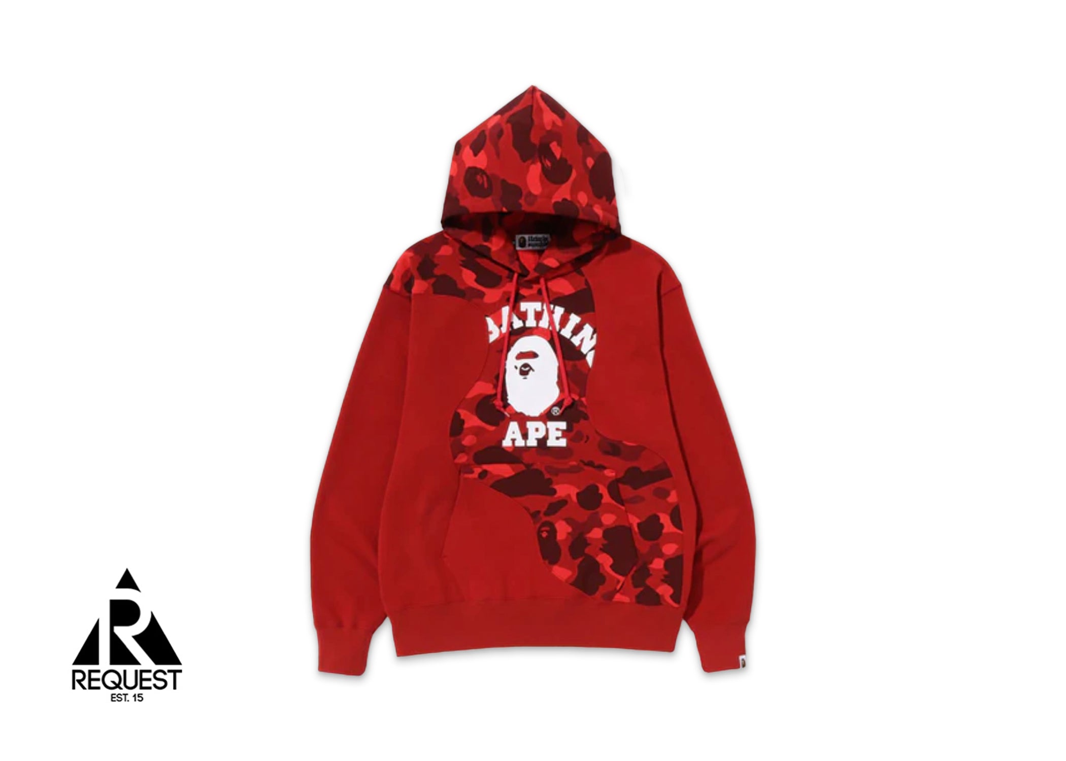 A Bathing Ape BAPE College Cutting Hoodie "Red"