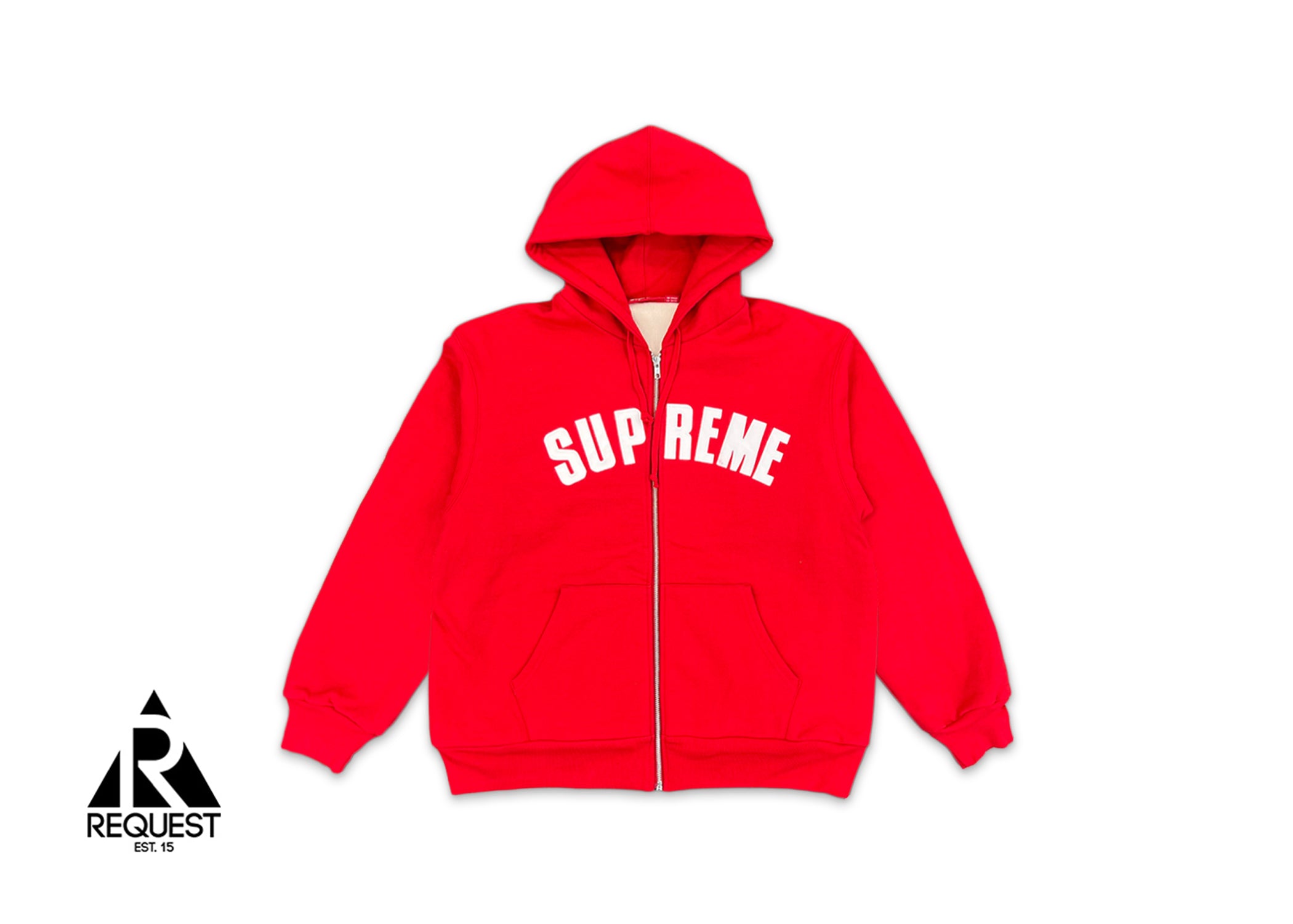 Supreme, Arc Thermal Zip Up Hooded Sweatshirt "Red"
