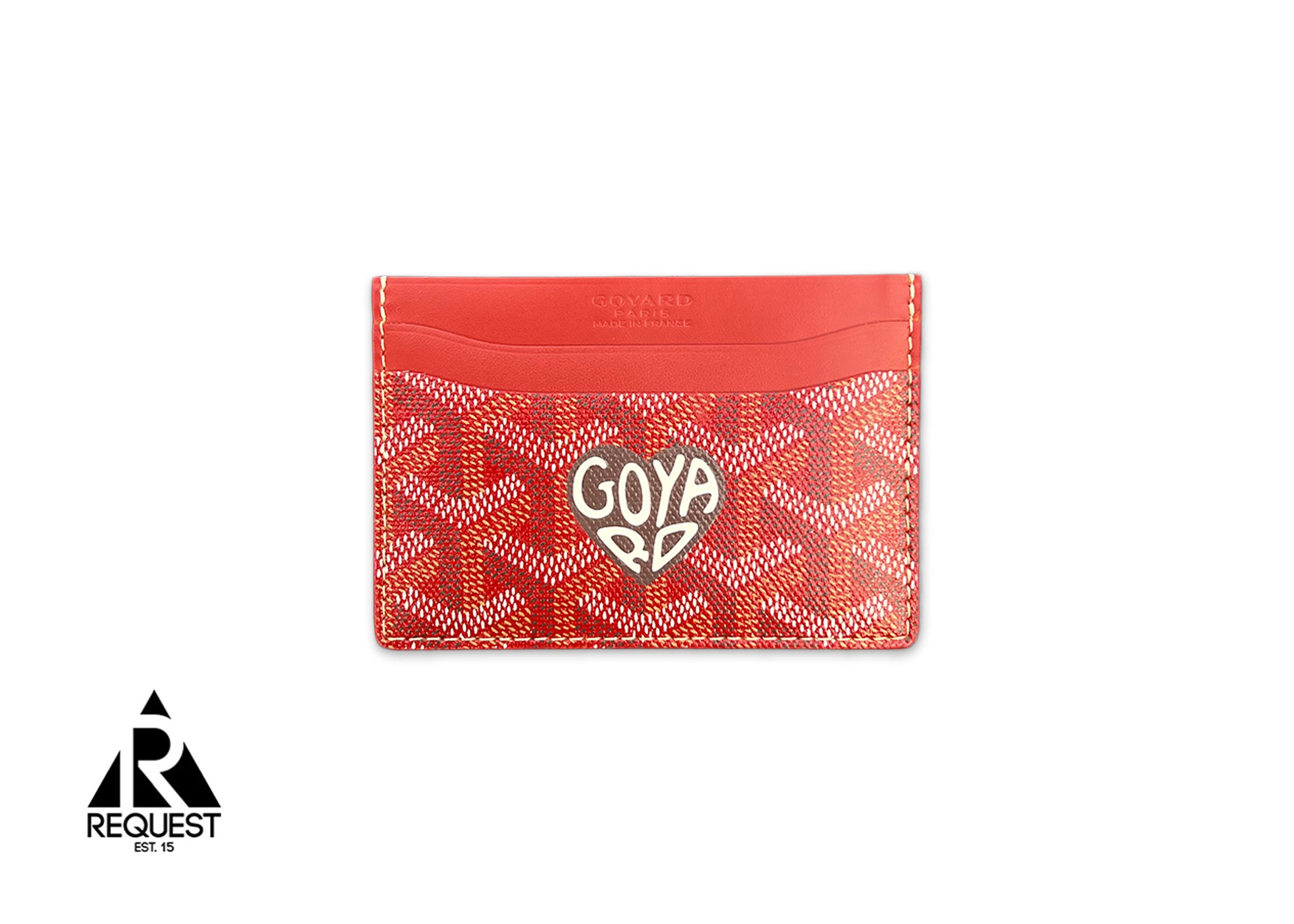 Goyard, Saint-Sulpice Card Wallet "Red Brown Heart"