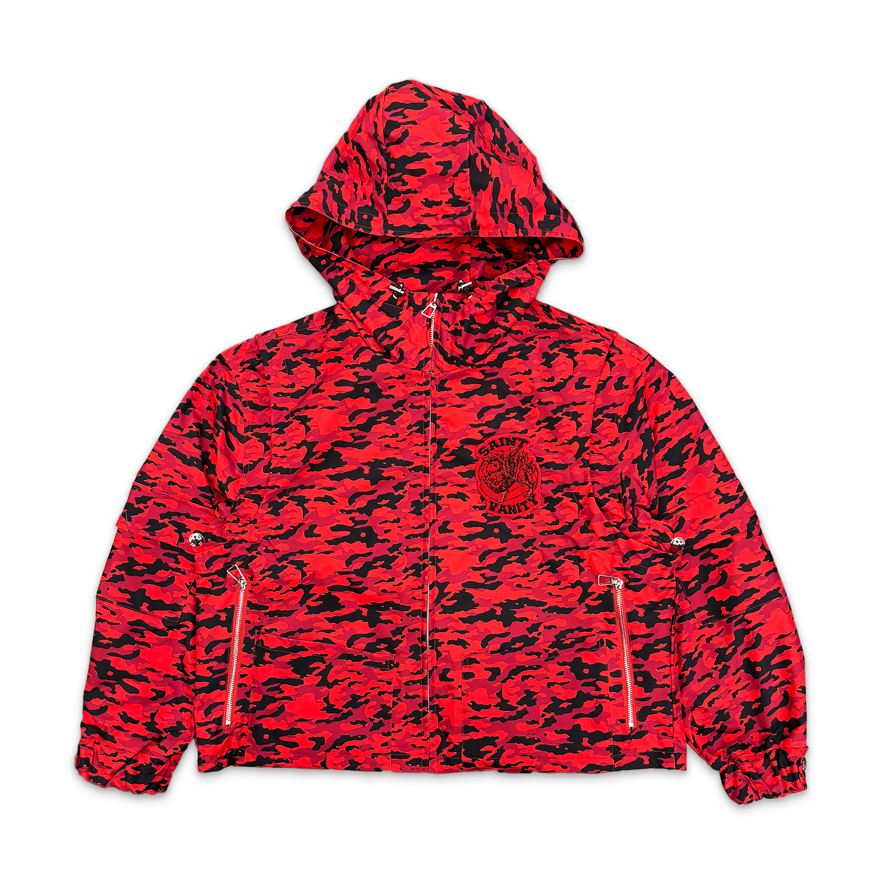 Nylon Hooded Jacket "Red Tiger Camo"