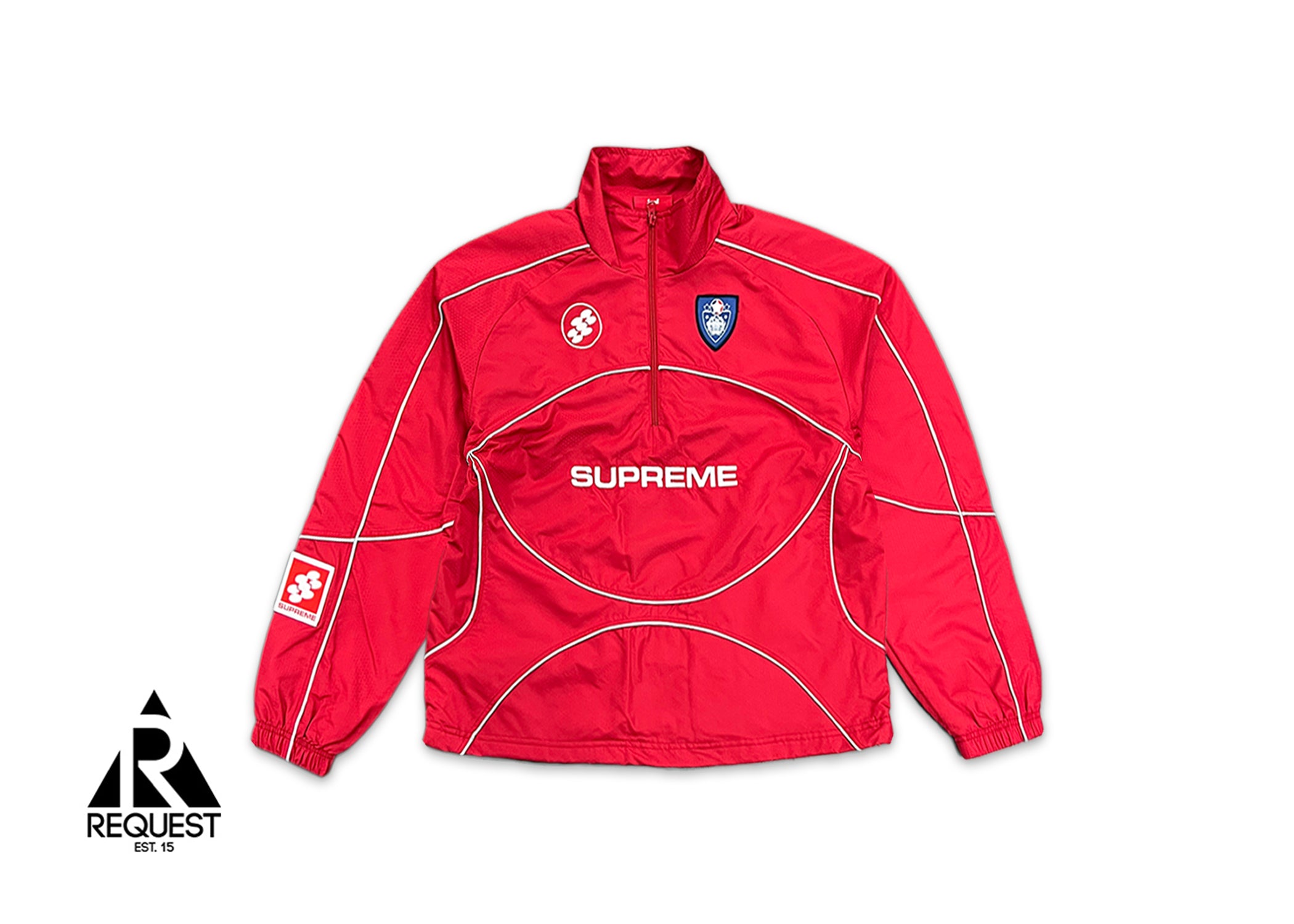 Supreme, Reflective Piping Pullover "Red"
