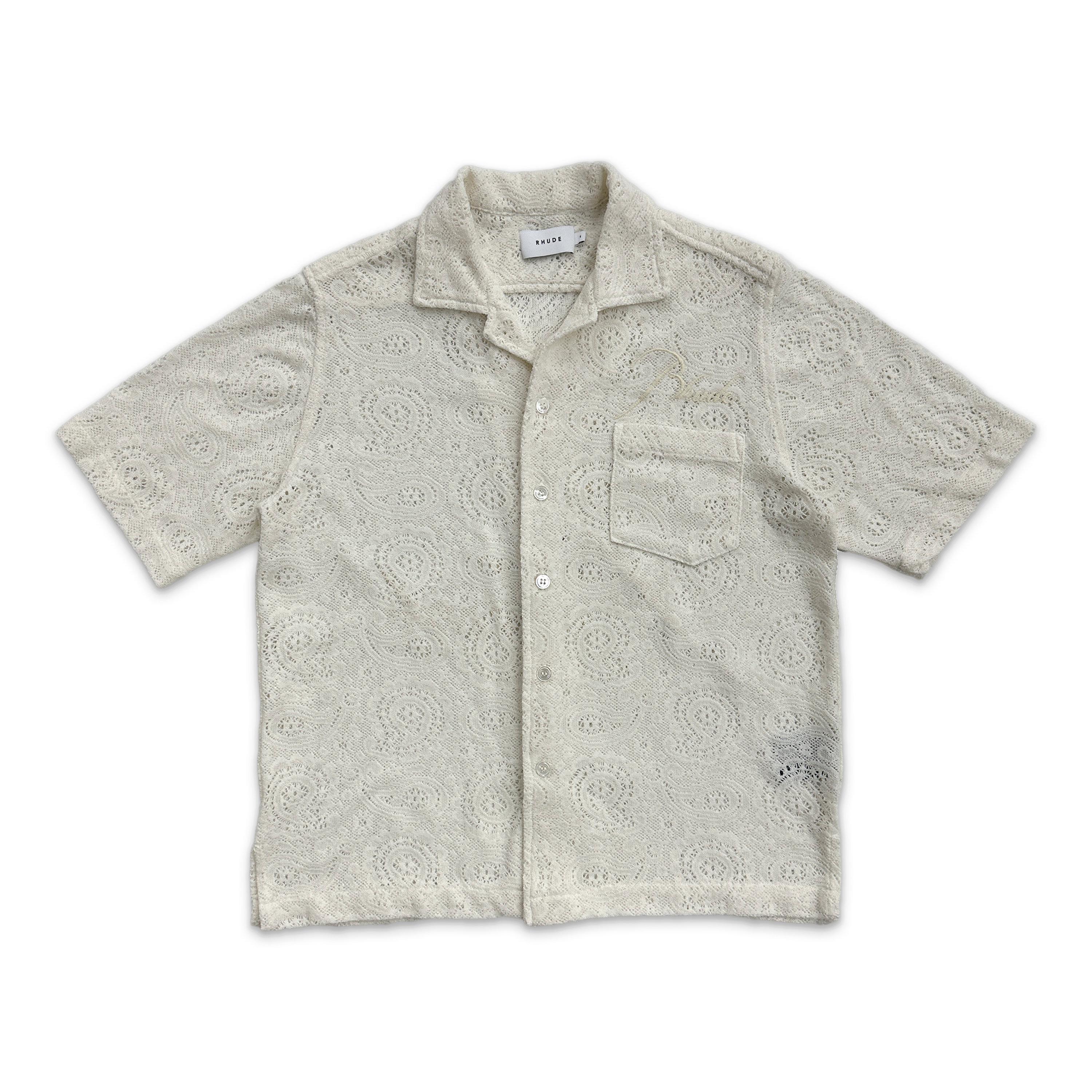 Rhude, Knit Button Down Shirt “Cream"