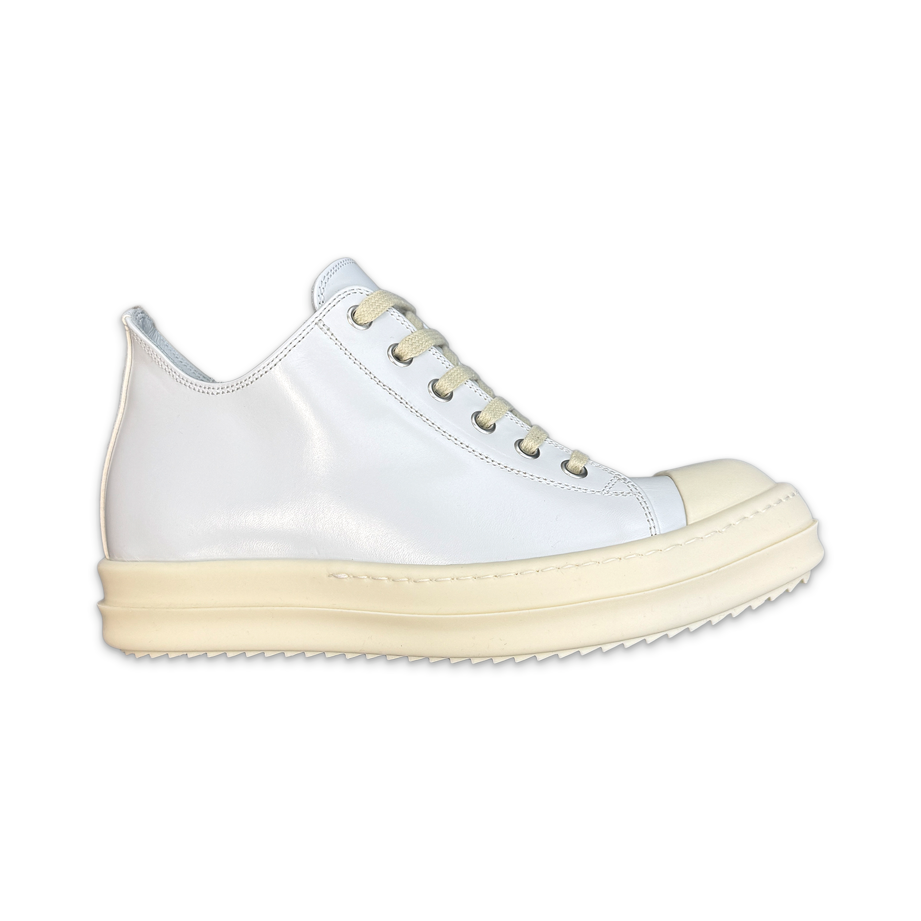 Rick Owens, Hollywood Ramones Leather Low "White Chalk Milk" (W)