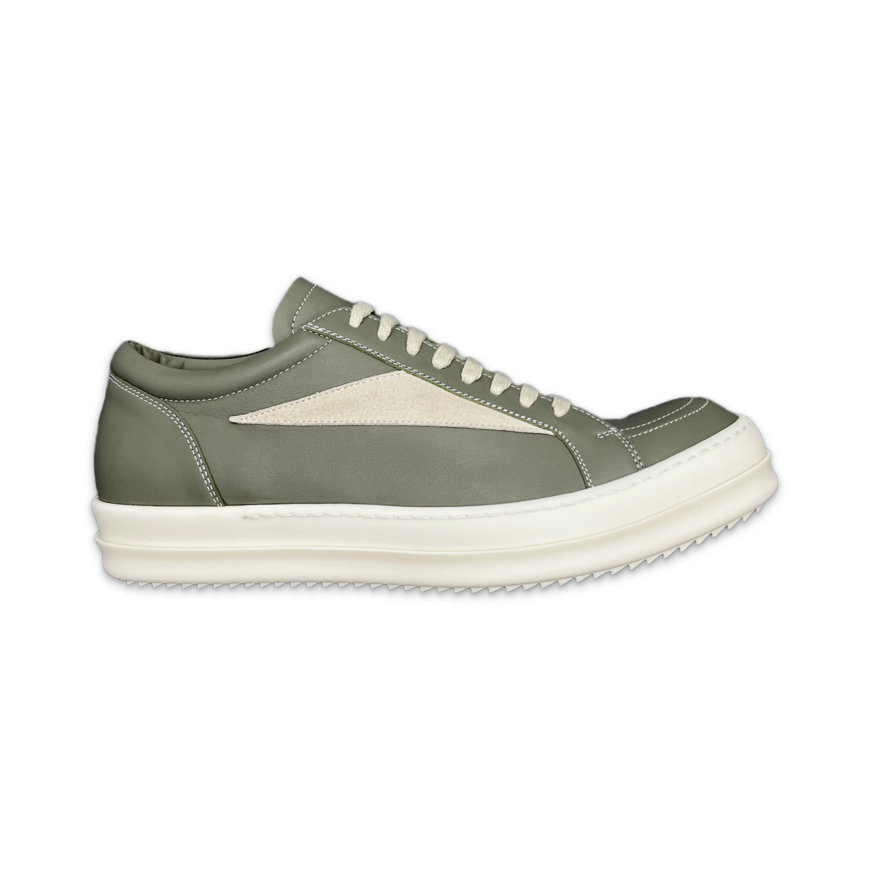Rick Owens, Hollywood Leather Vintage Sneaks "Celadon Milk" (W)