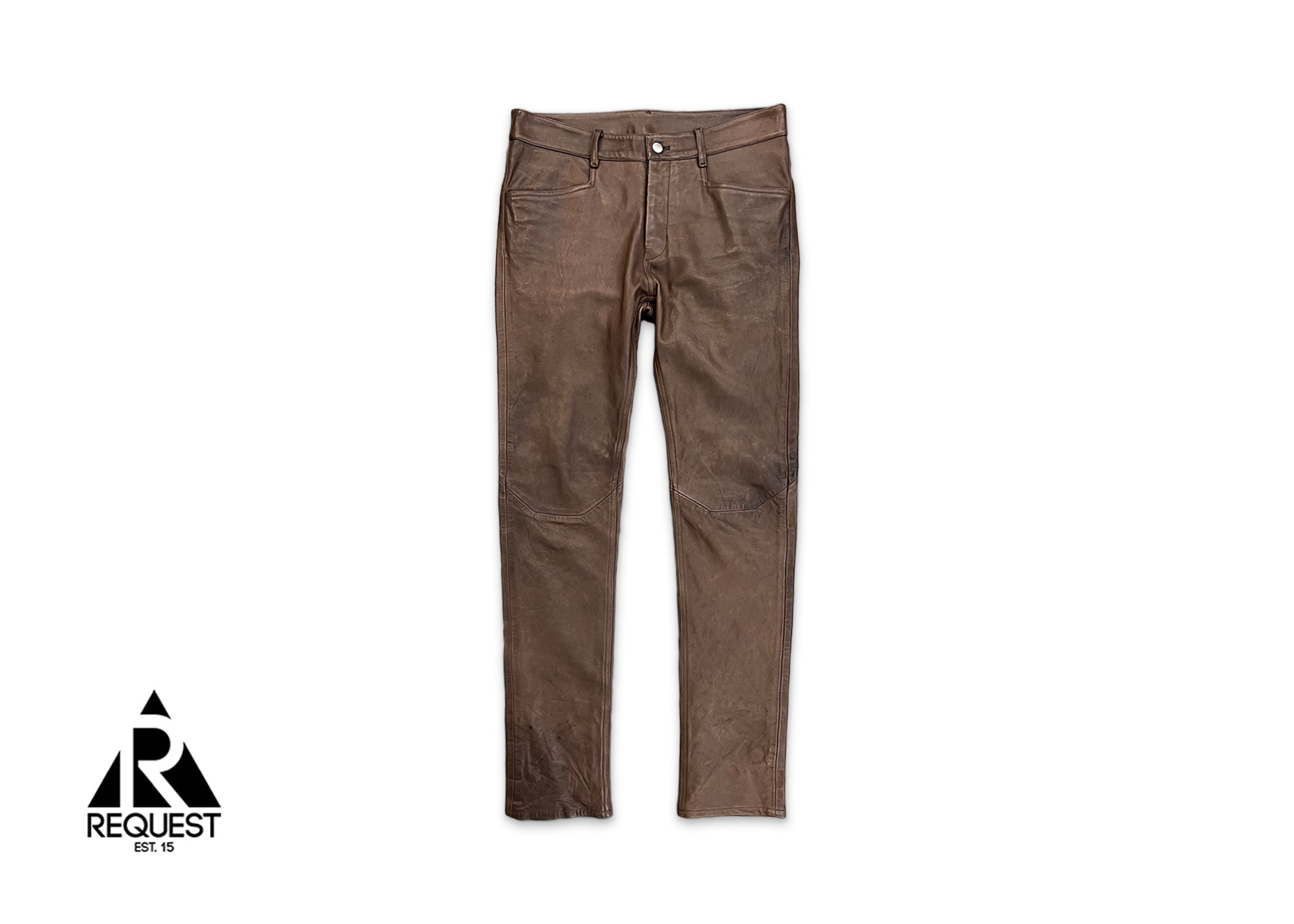 Rick Owens, Luxor Leather Tyrone Pants "Brown"