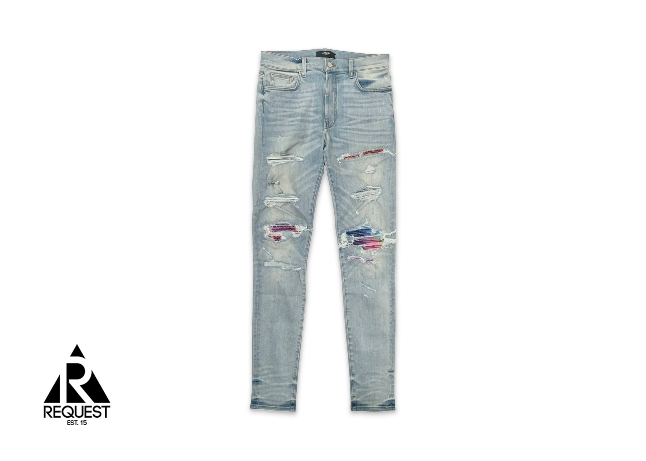 Amiri Rainbow Bandana MX1 Jeans "Light Indigo"