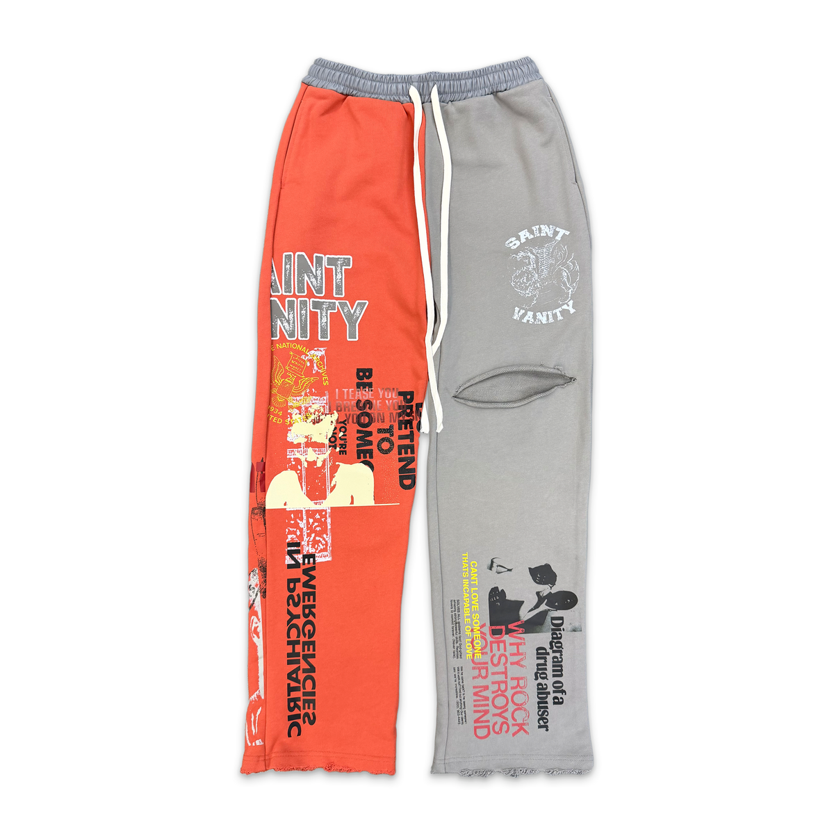 What The Saint Sweatpants “Red/Grey"