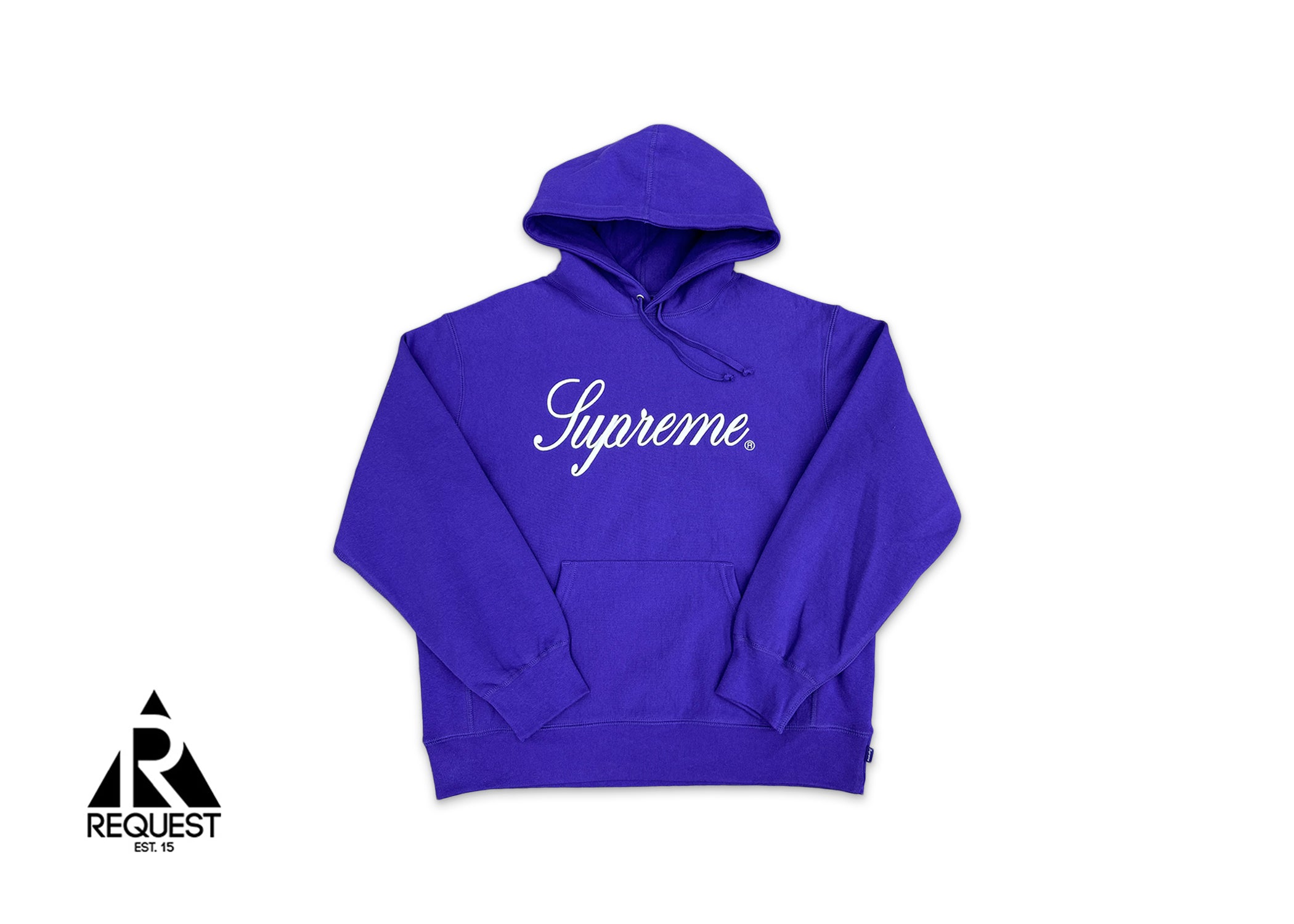 Supreme, Embroidered Script Hooded Sweatshirt "Purple"