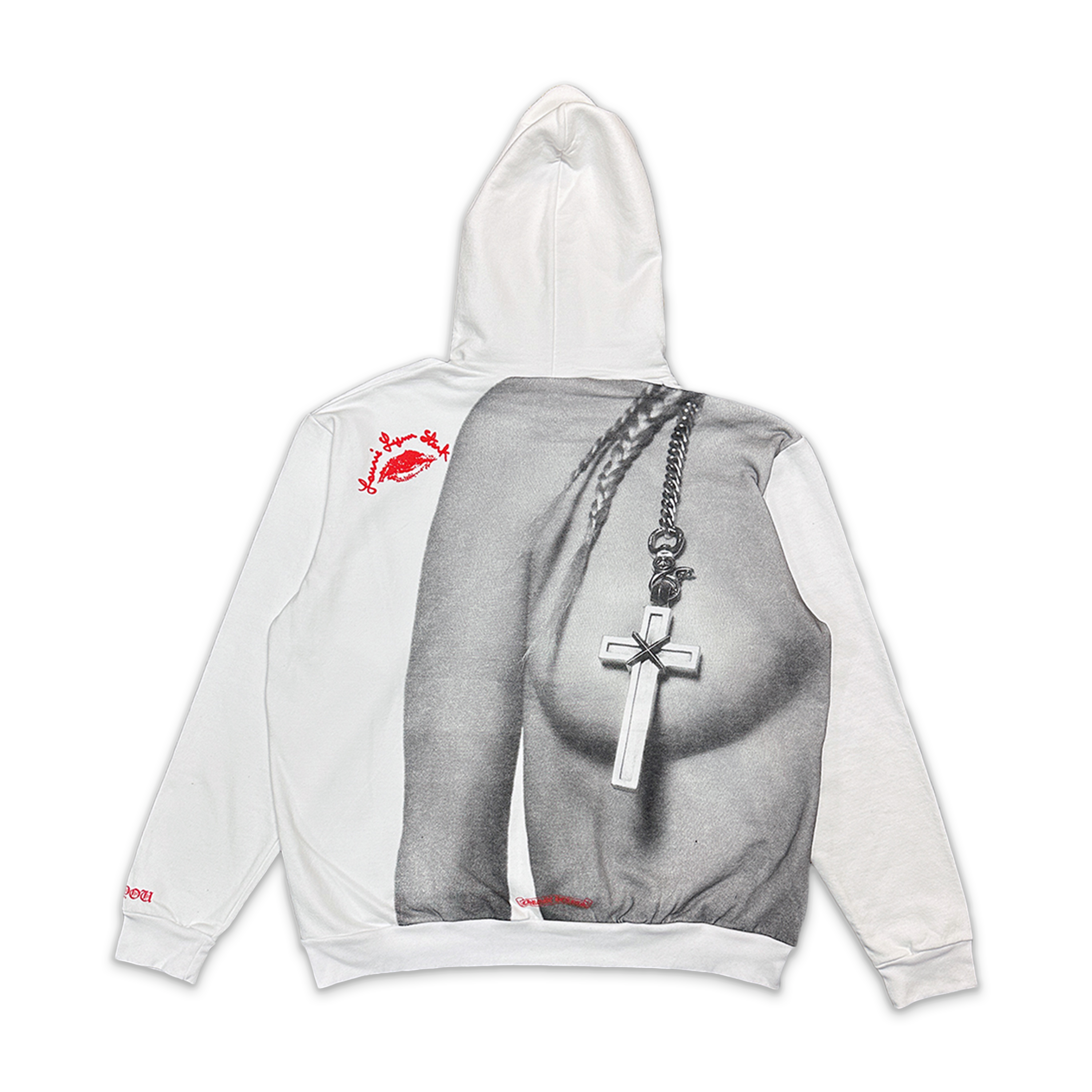 Chrome Hearts, LLS Portrait Hoodie "White/Red"