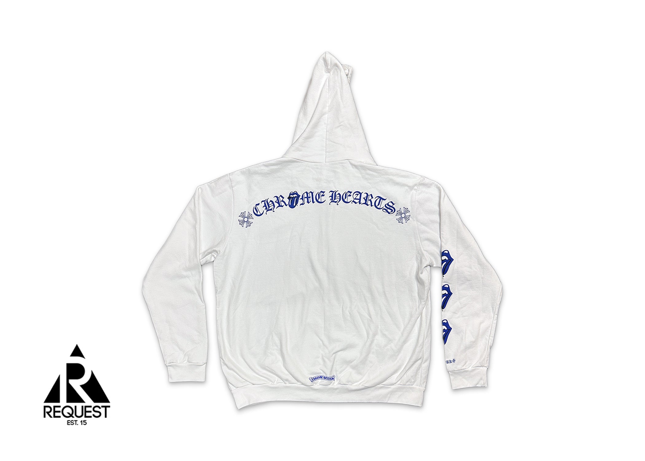 Chrome Hearts, Rolling Stones Zip Up Hoodie 2024 "White/Blue"
