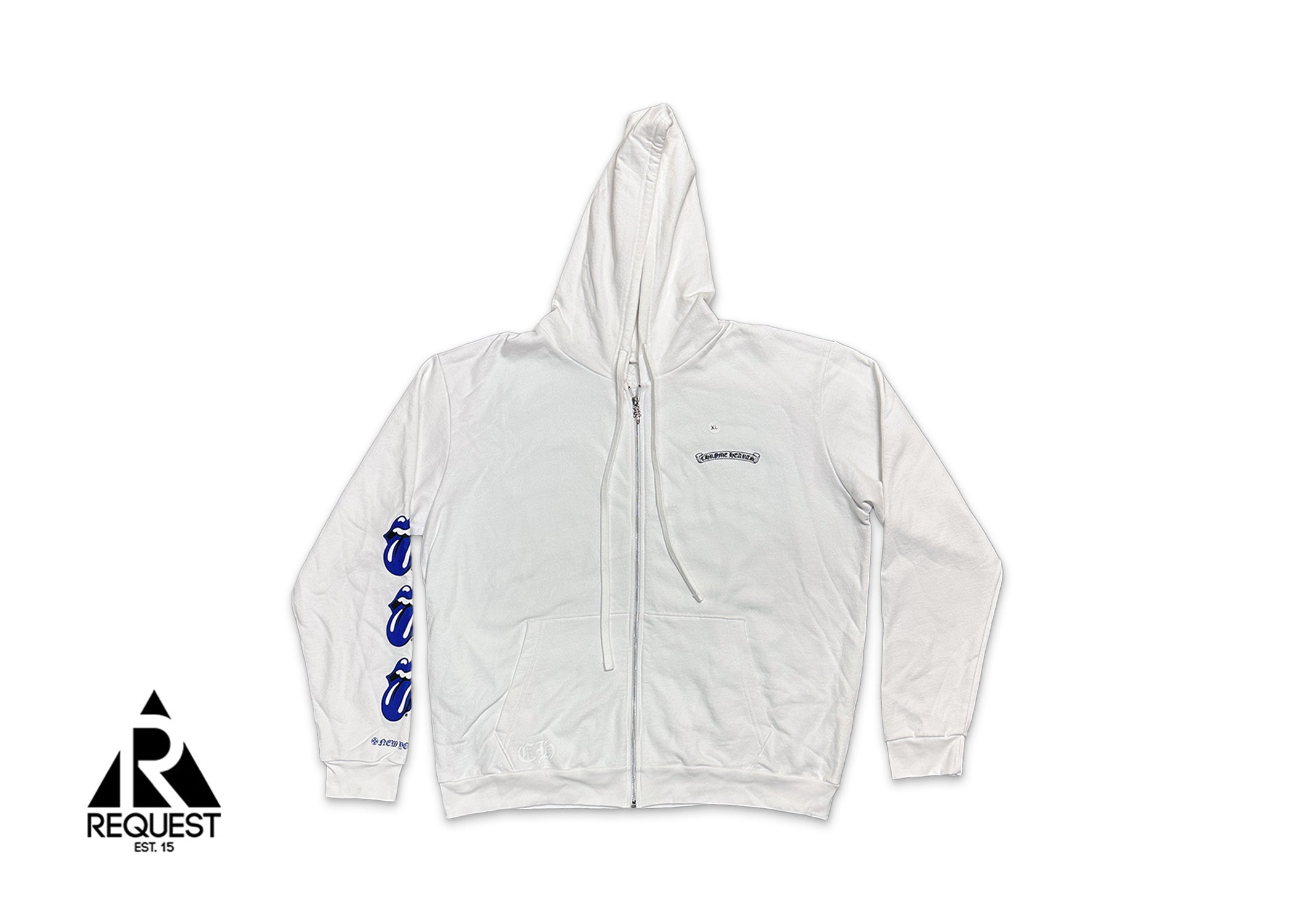 Chrome Hearts, Rolling Stones Zip Up Hoodie 2024 "White/Blue"