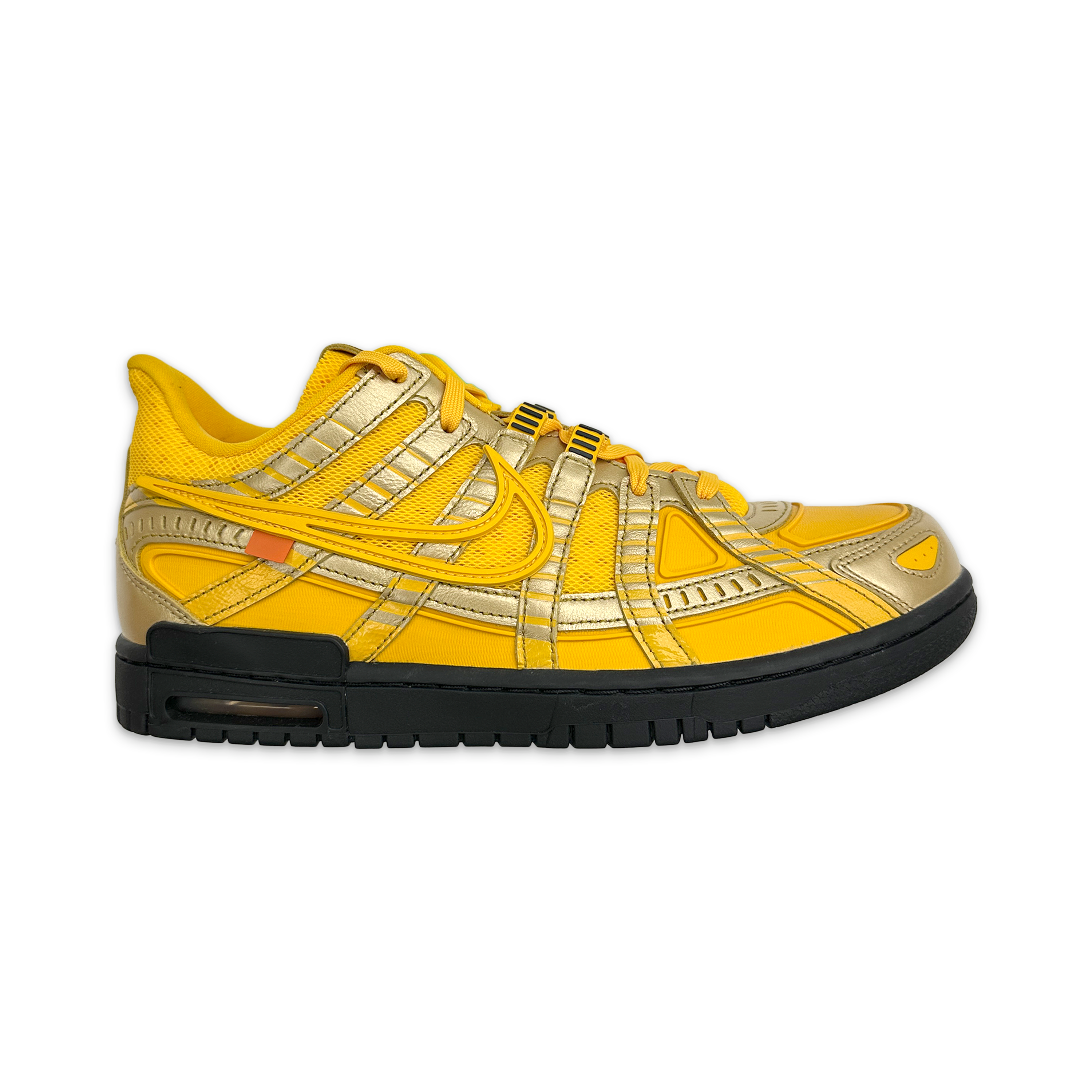 Request, Nike Air Rubber Dunk Off White "University Gold"