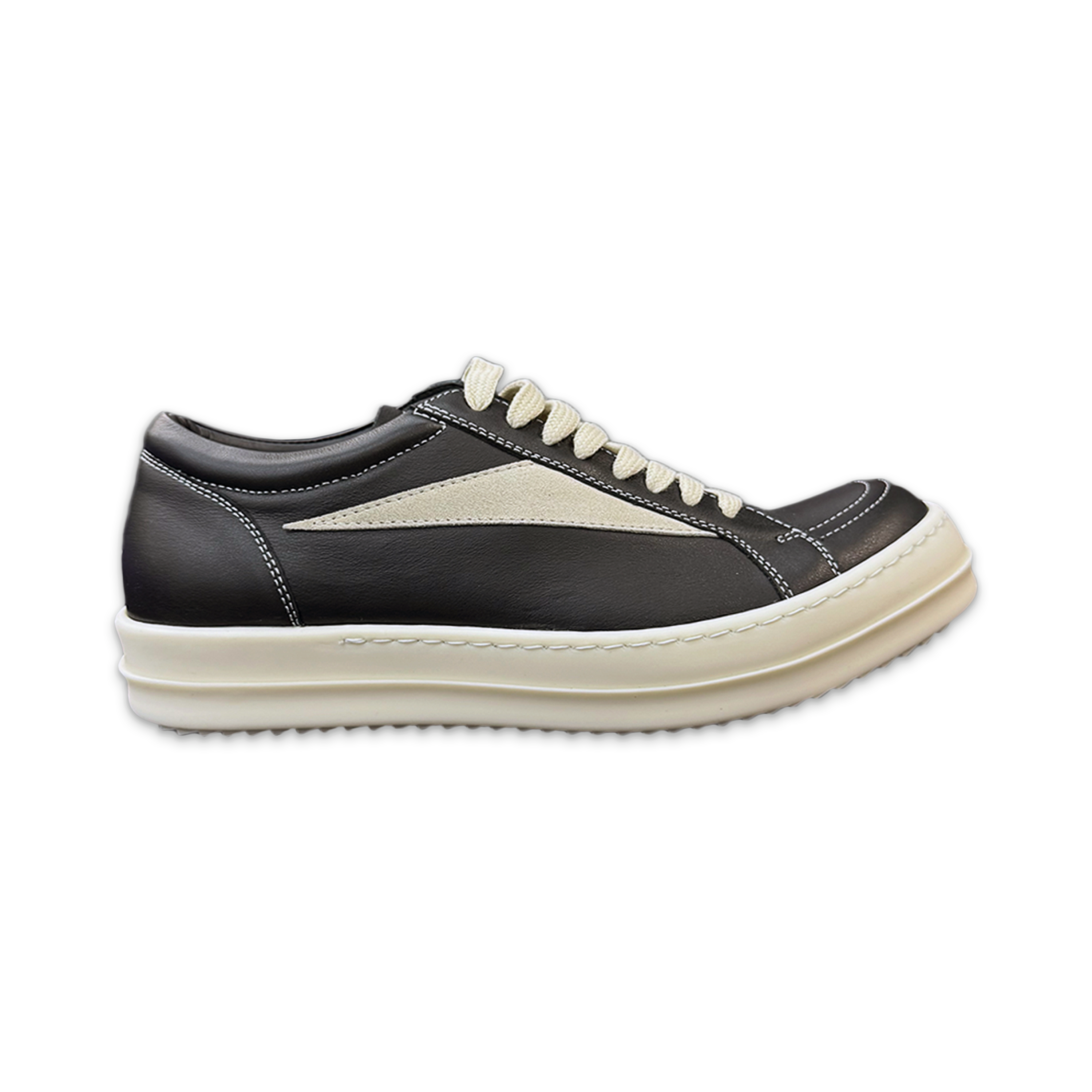 Rick Owens, Hollywood Leather Vintage Sneaks "Black Milk" (W)