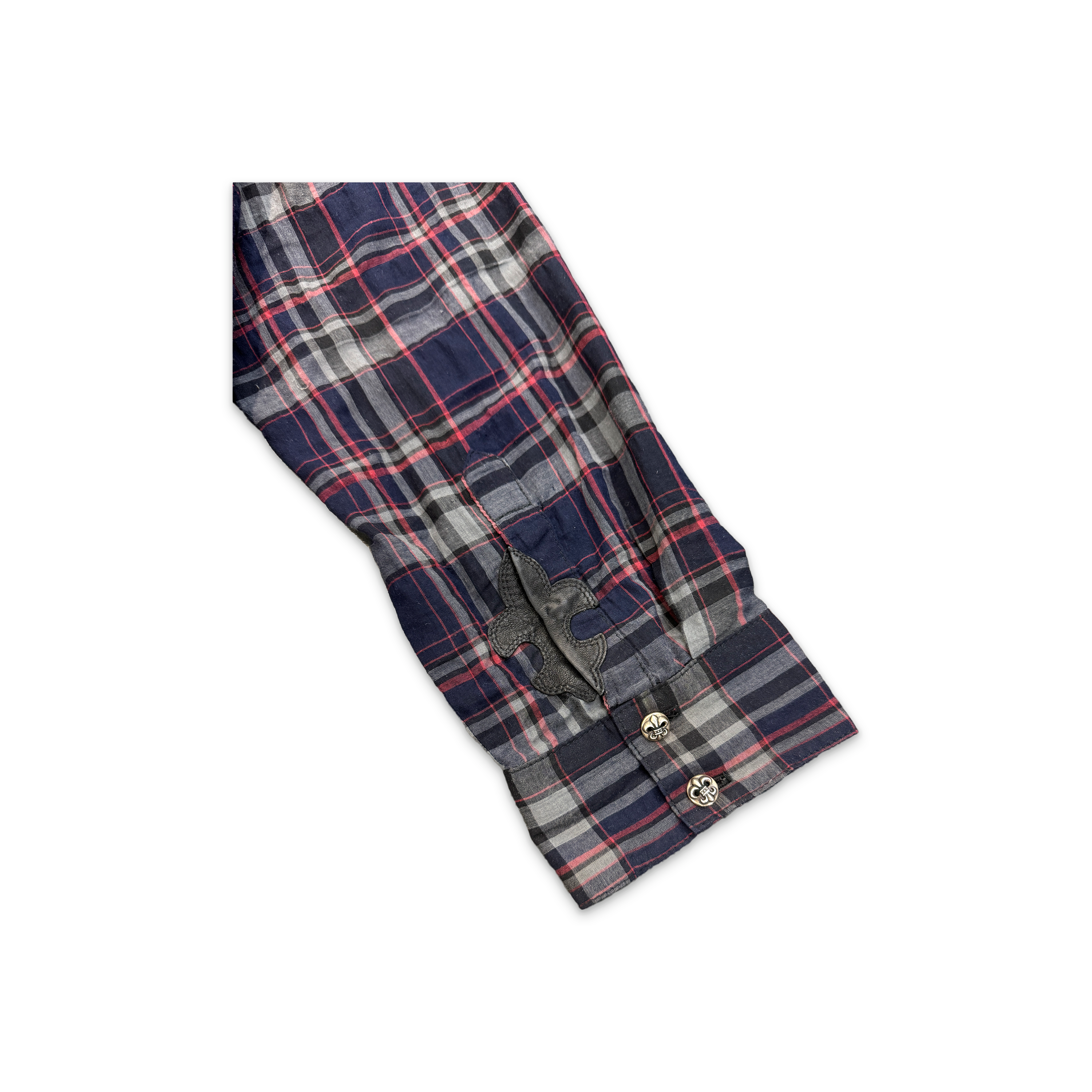 Flannel Shirt Fleur Patches "Navy Red"