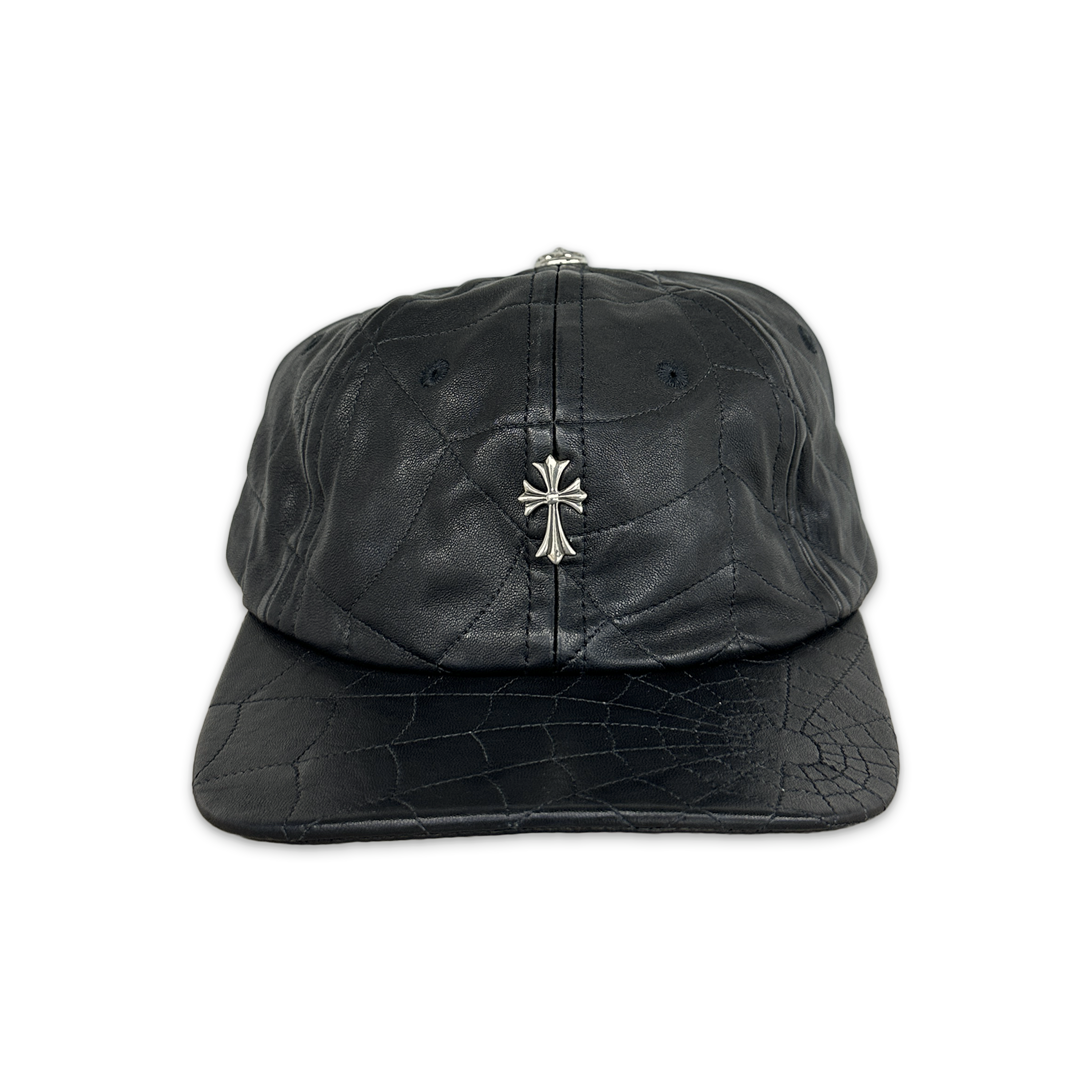 Chrome Hearts, Web Stitched Lambskin Leather  Hat "Black"