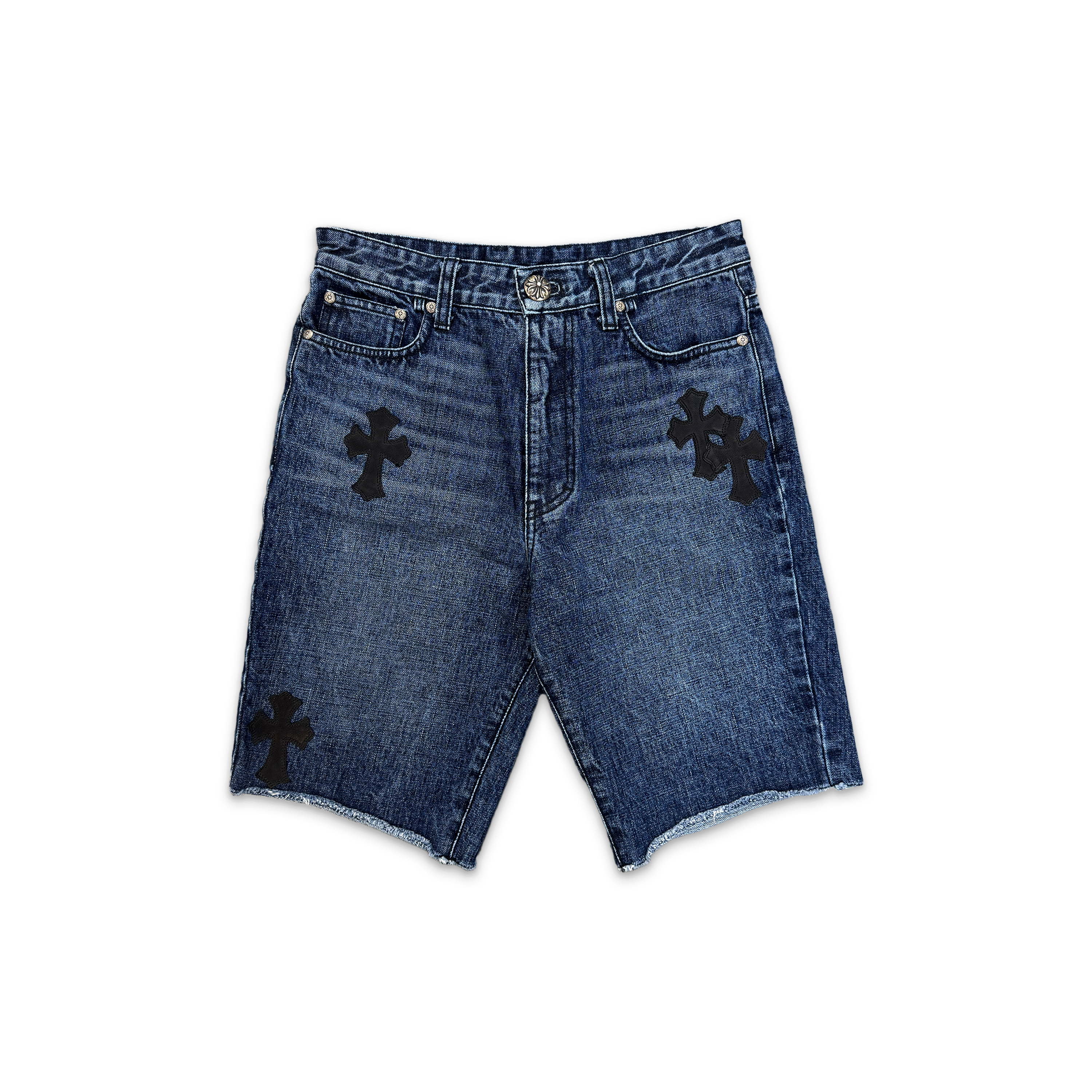 Chrome Hearts, Denim Shorts "Black Crosses"